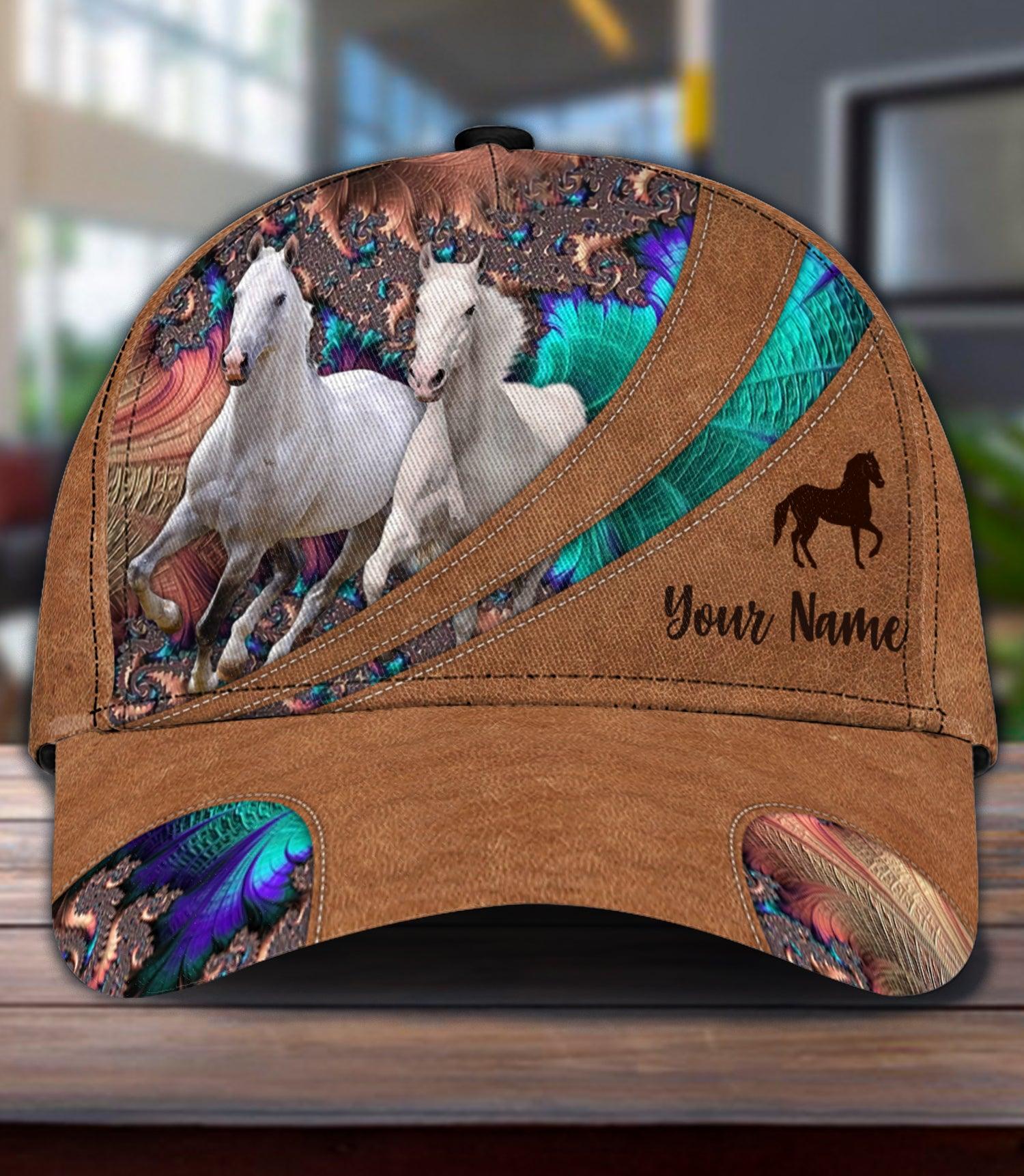 Personalized Horse Classic Cap, Personalized Gift for Horse Lovers Trucker Hats Custom Hats Gifts For Men & Women