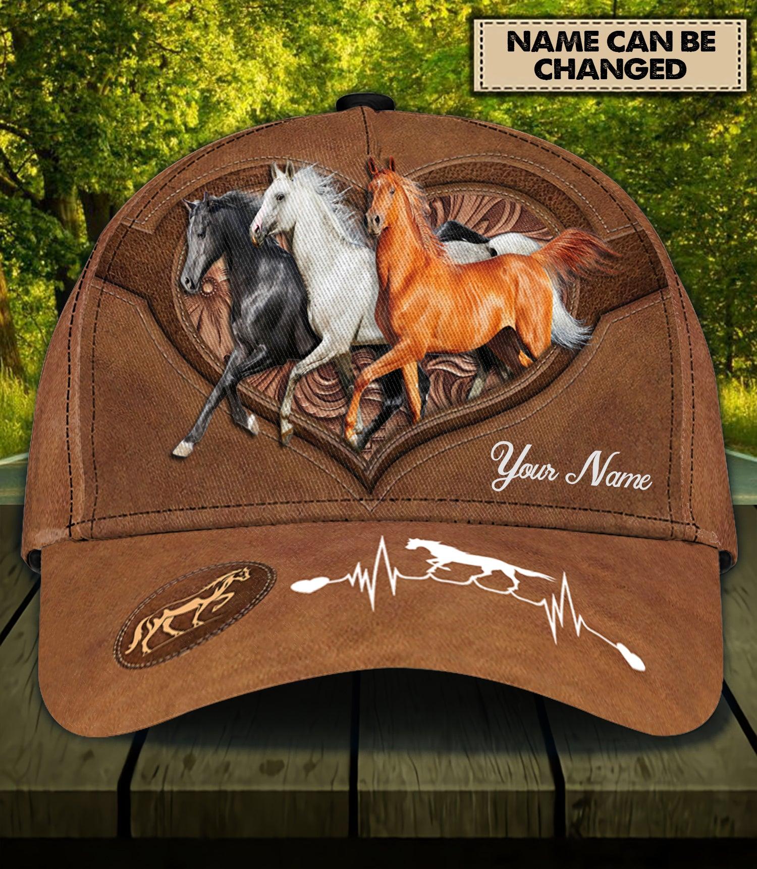 Personalized Horse Classic Cap, Personalized Gift for Horse Lovers Trucker Hats Custom Hats Gifts For Men & Women