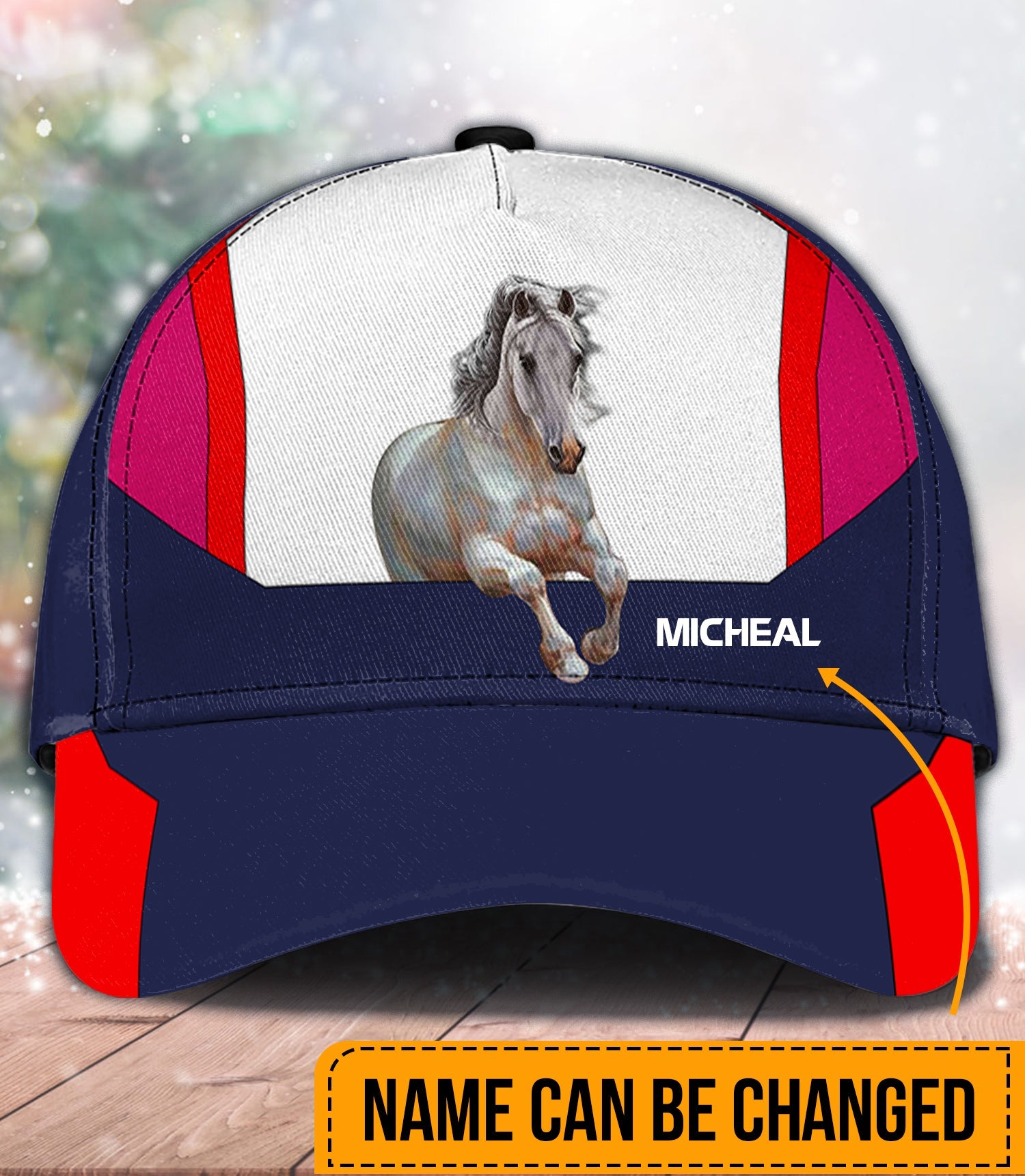 Personalized Horse Classic Cap, Personalized Gift for Horse Lovers Trucker Hats Custom Hats Gifts For Men & Women