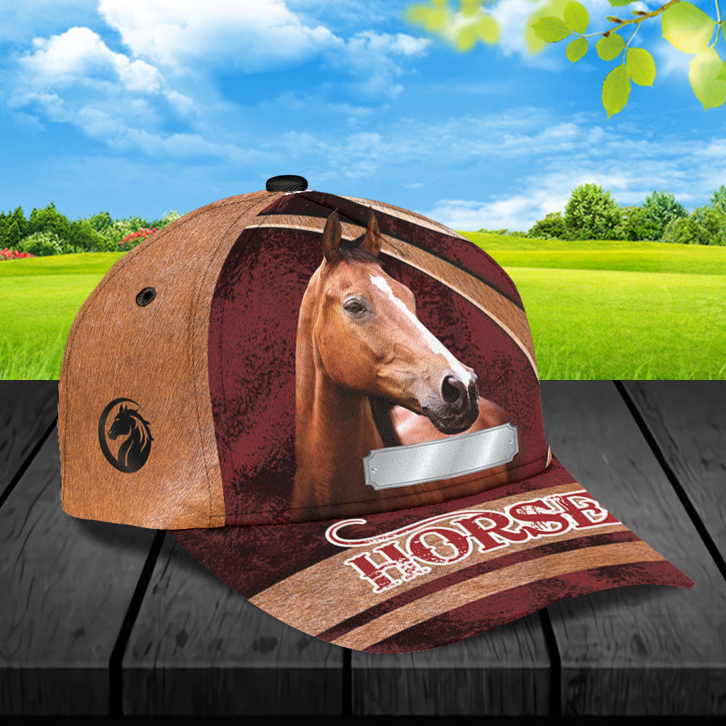 Personalized Horse Classic Cap, Personalized Gift for Horse Lovers Trucker Hats Custom Hats Gifts For Men & Women