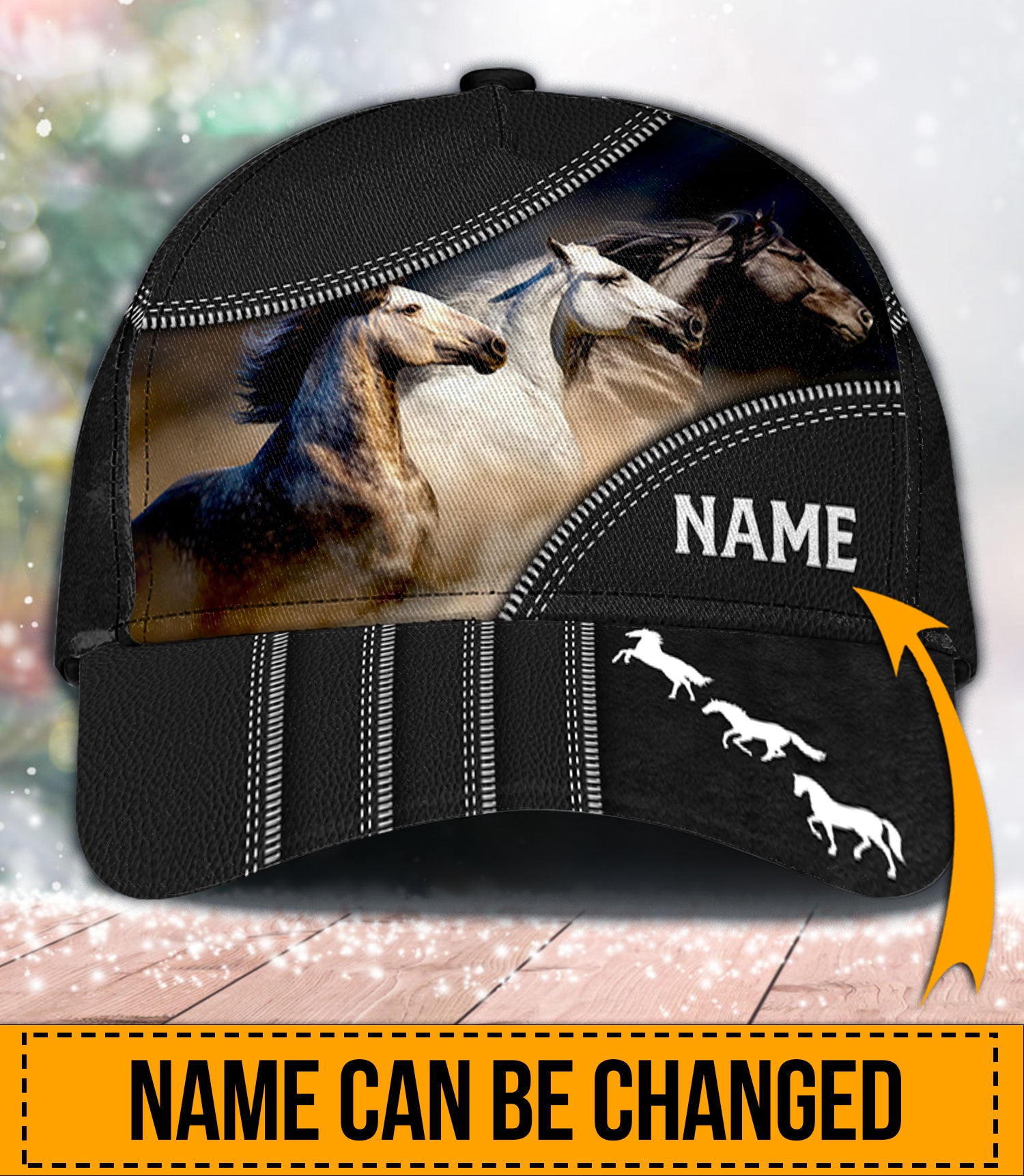 Personalized Horse Classic Cap, Personalized Gift for Horse Lovers Trucker Hats Custom Hats Gifts For Men & Women