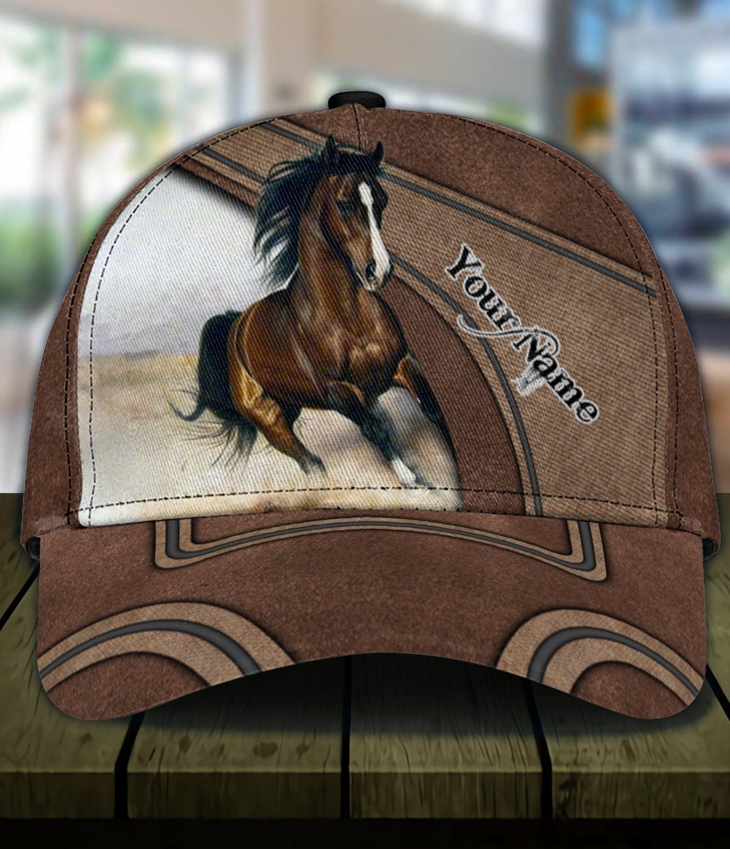 Personalized Horse Classic Cap, Personalized Gift for Horse Lovers Trucker Hats Custom Hats Gifts For Men & Women
