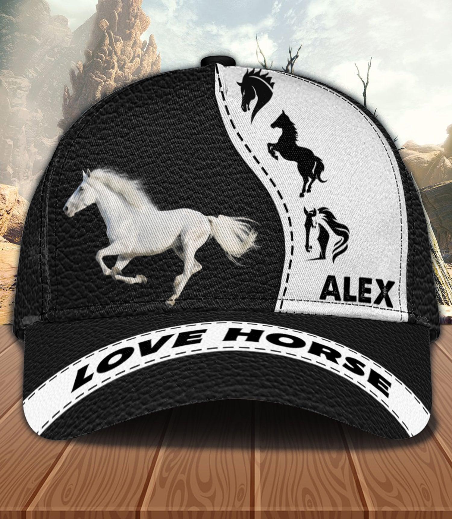 Personalized Horse Classic Cap, Personalized Gift for Horse Lovers Trucker Hats Custom Hats Gifts For Men & Women