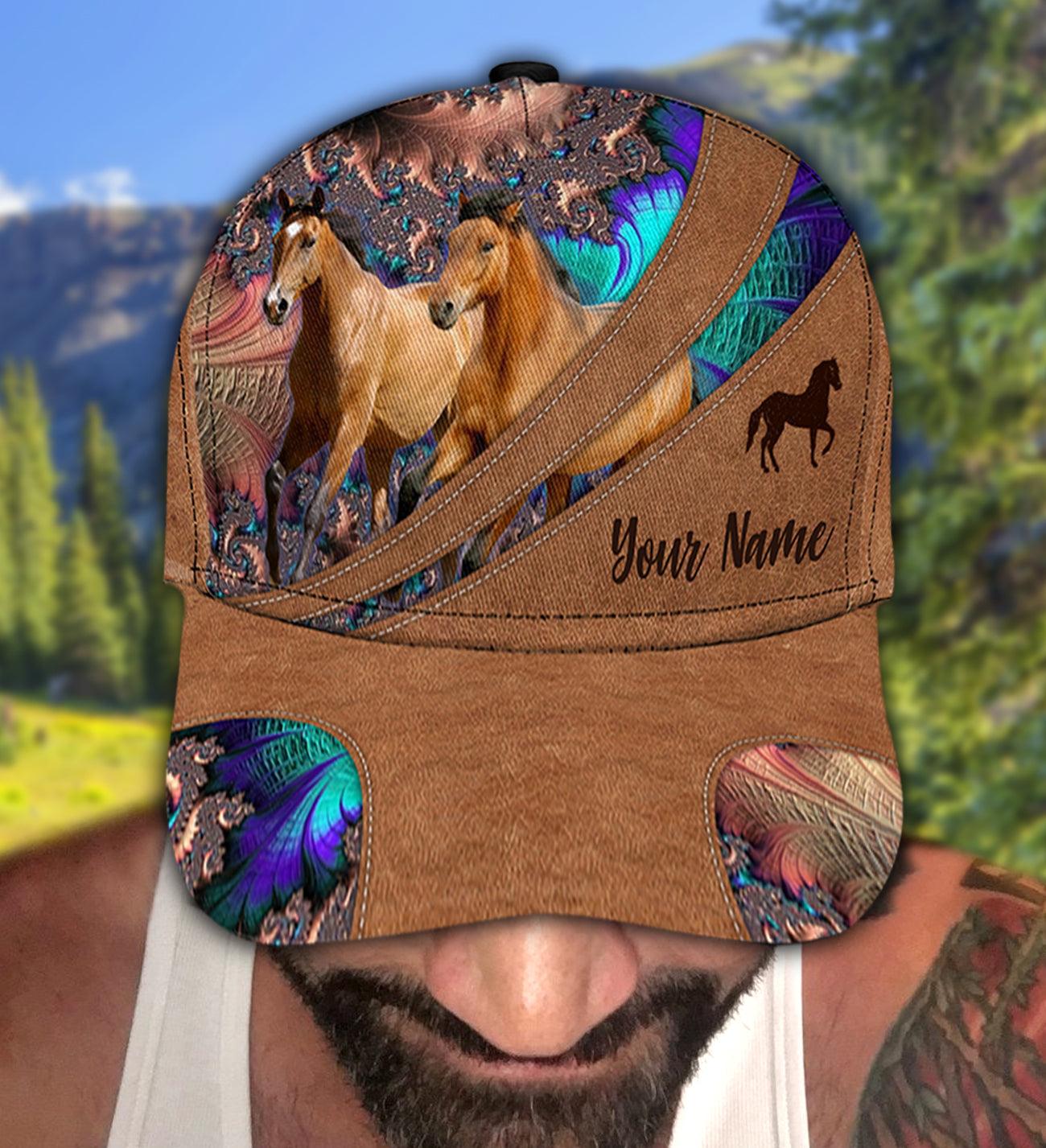 Personalized Horse Classic Cap, Personalized Gift for Horse Lovers Trucker Hats Custom Hats Gifts For Men & Women