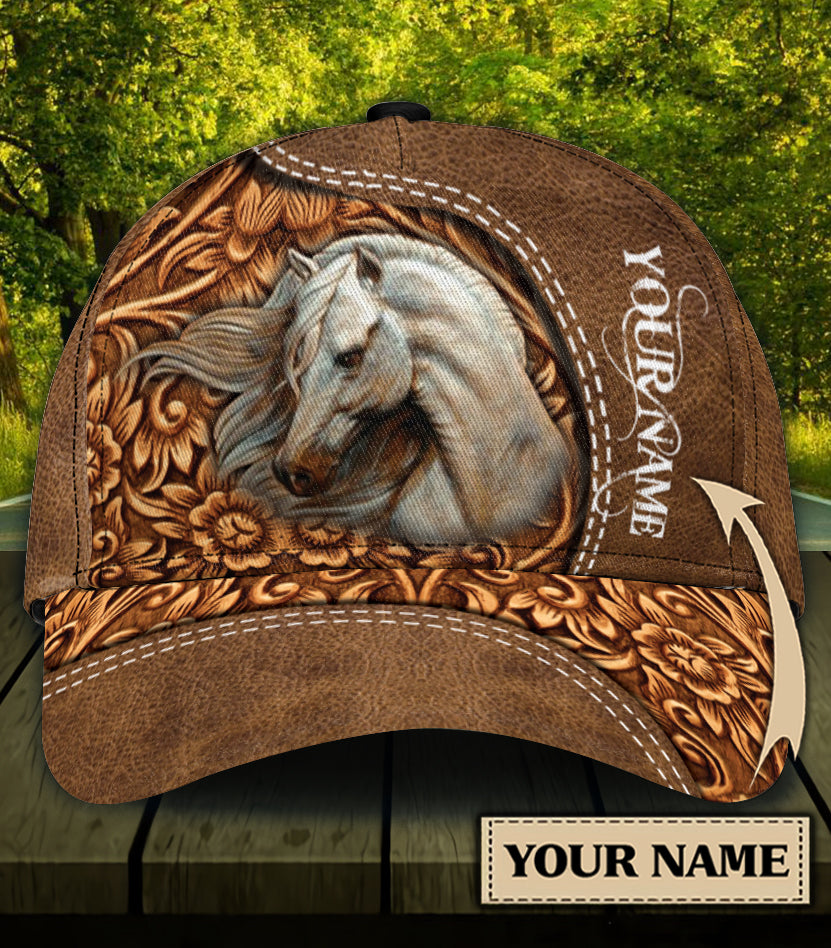 Personalized Horse Classic Cap, Personalized Gift for Horse Lovers Trucker Hats Custom Hats Gifts For Men & Women