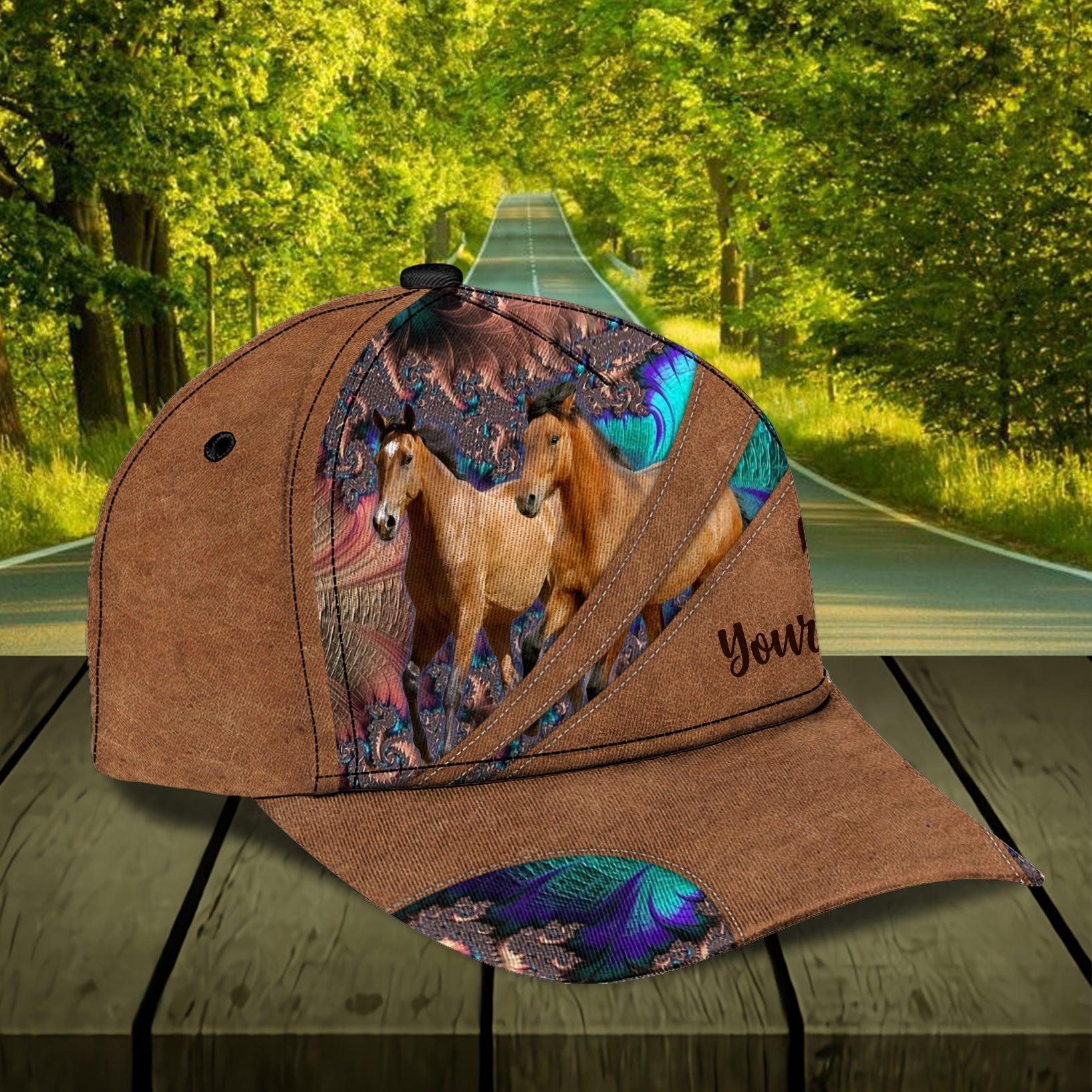 Personalized Horse Classic Cap, Personalized Gift for Horse Lovers Trucker Hats Custom Hats Gifts For Men & Women