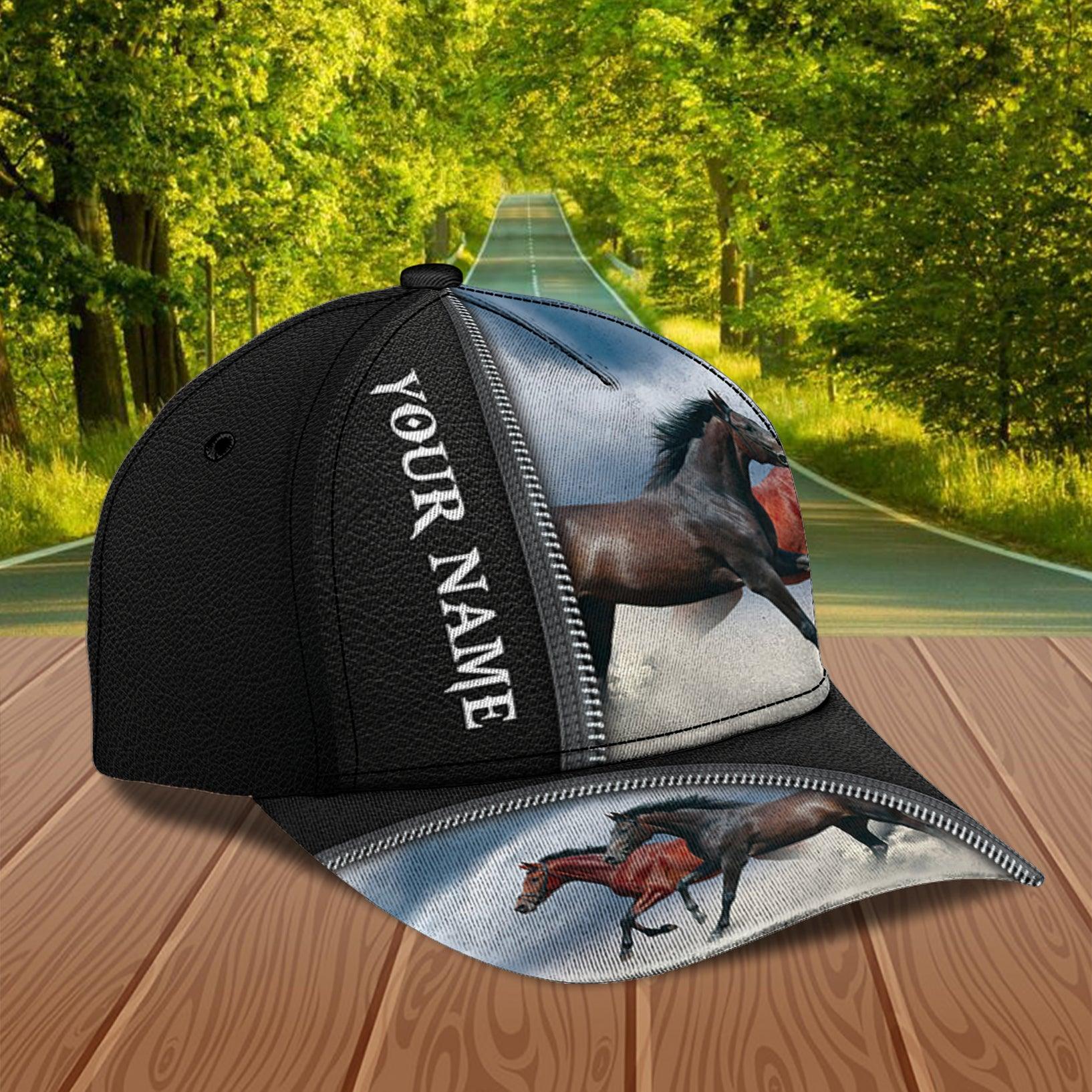 Personalized Horse Classic Cap, Personalized Gift for Horse Lovers Trucker Hats Custom Hats Gifts For Men & Women