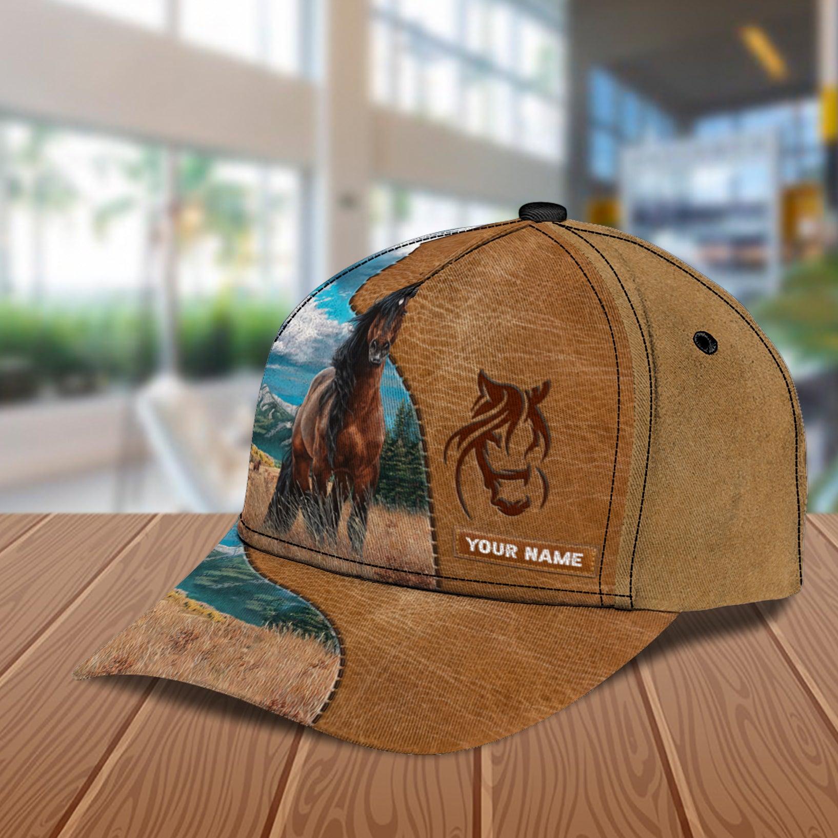 Personalized Horse Classic Cap, Personalized Gift for Horse Lovers Trucker Hats Custom Hats Gifts For Men & Women