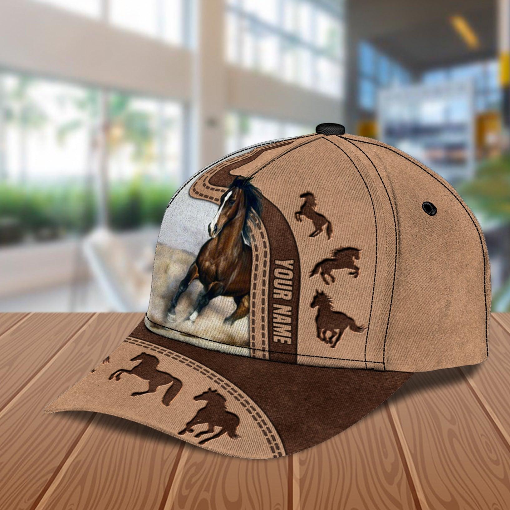 Personalized Horse Classic Cap, Personalized Gift for Horse Lovers Trucker Hats Custom Hats Gifts For Men & Women