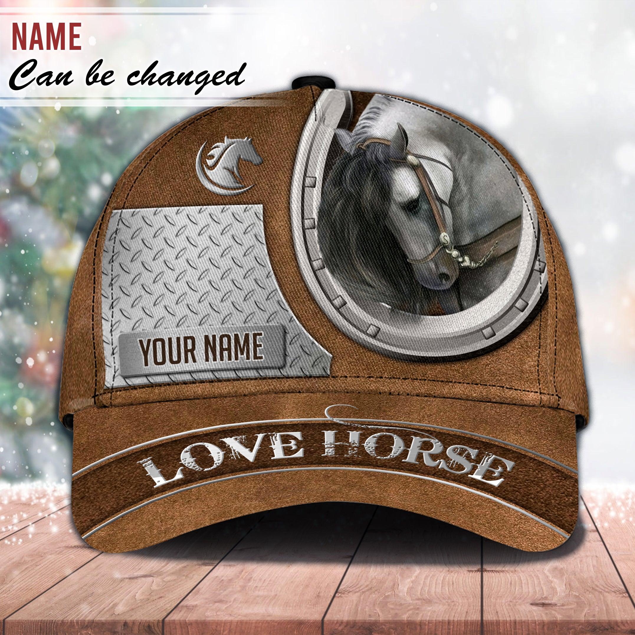 Personalized Horse Classic Cap, Personalized Gift for Horse Lovers Trucker Hats Custom Hats Gifts For Men & Women