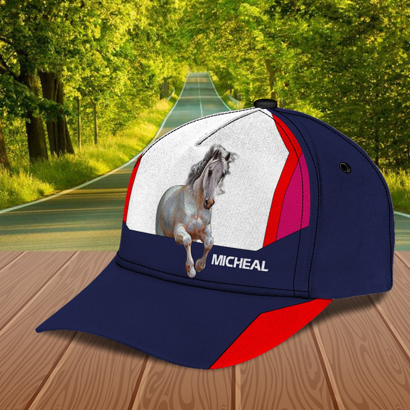 Personalized Horse Classic Cap, Personalized Gift for Horse Lovers Trucker Hats Custom Hats Gifts For Men & Women