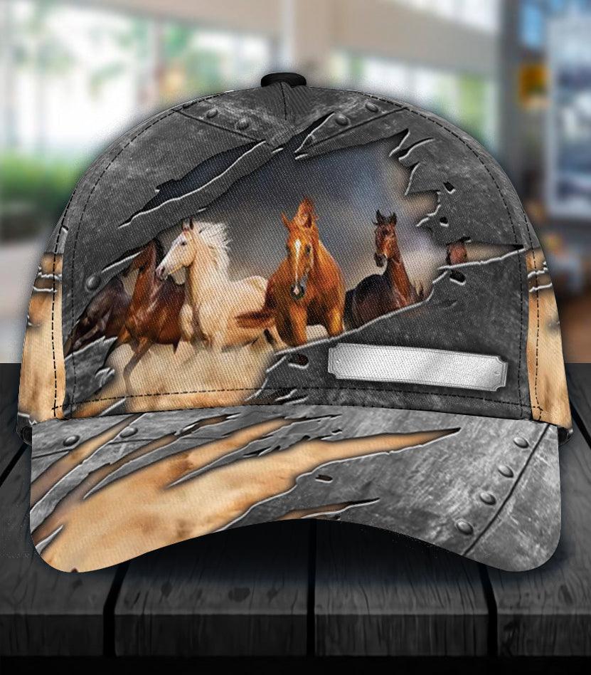 Personalized Horse Classic Cap, Personalized Gift for Horse Lovers Trucker Hats Custom Hats Gifts For Men & Women
