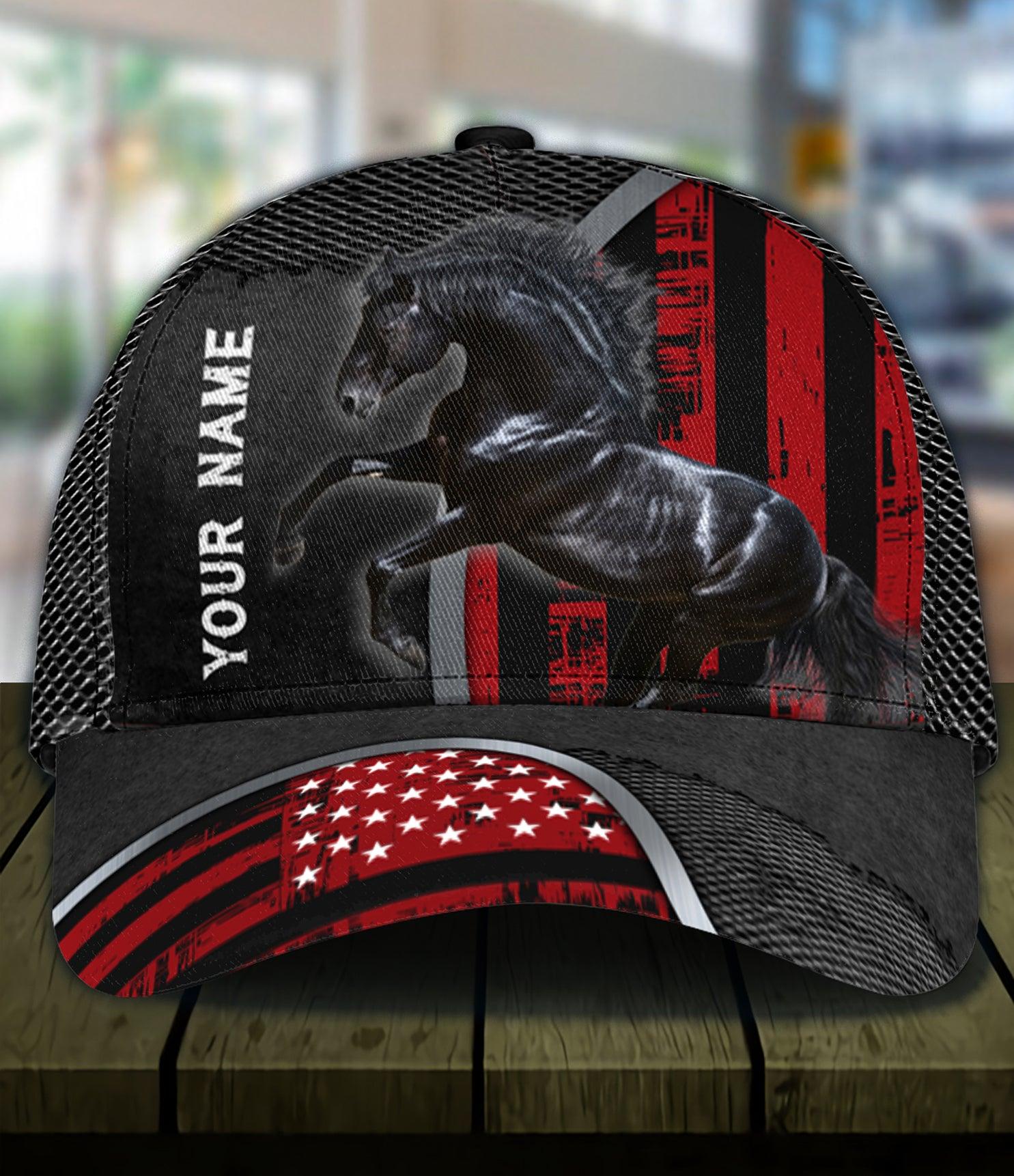 Personalized Horse Classic Cap, Personalized Gift for Horse Lovers Trucker Hats Custom Hats Gifts For Men & Women