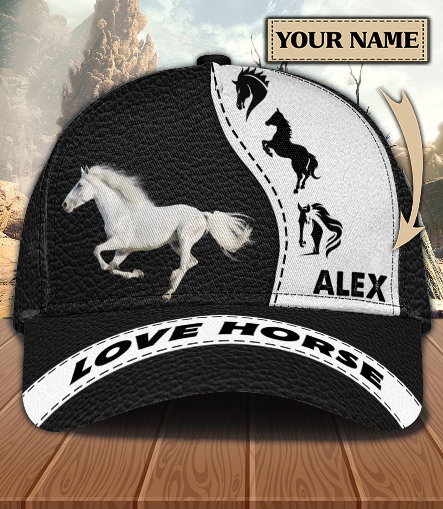 Personalized Horse Classic Cap, Personalized Gift for Horse Lovers Trucker Hats Custom Hats Gifts For Men & Women