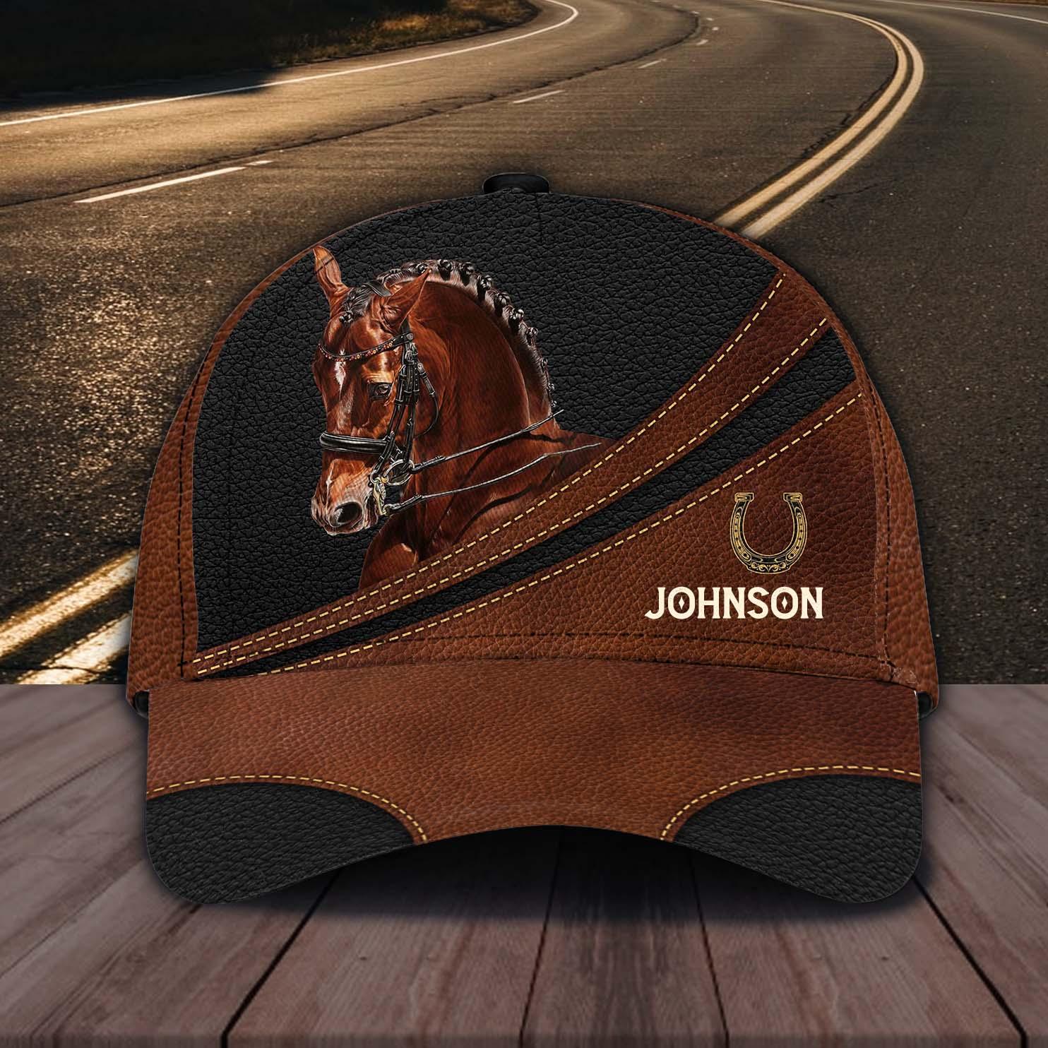 Personalized Horse Classic Cap, Personalized Gift for Horse Lovers Trucker Hats Custom Hats Gifts For Men & Women