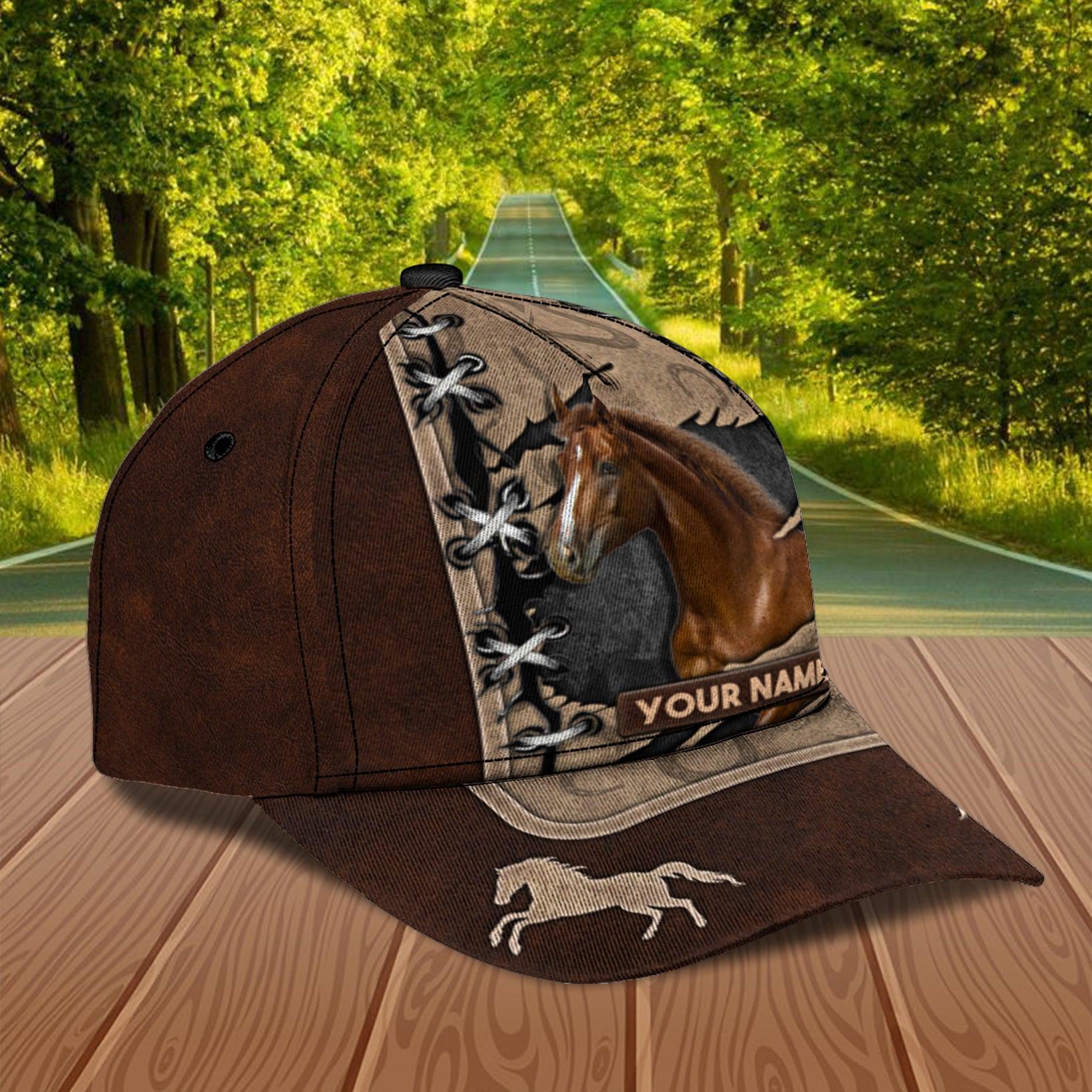 Personalized Horse Classic Cap, Personalized Gift for Horse Lovers Trucker Hats Custom Hats Gifts For Men & Women