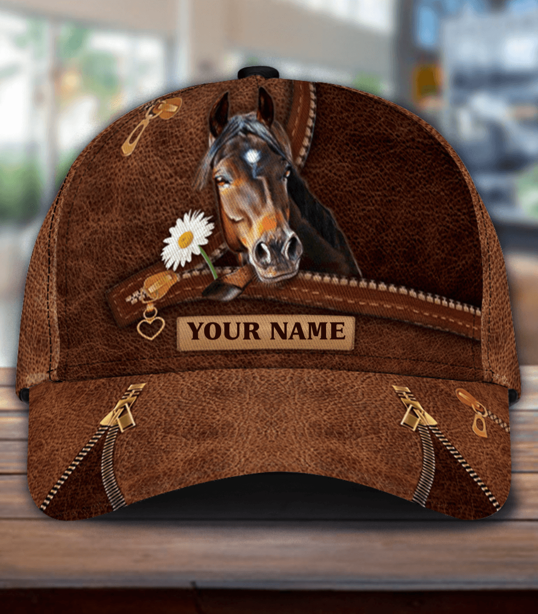 Personalized Horse Classic Cap, Personalized Gift for Horse Lovers Trucker Hats Custom Hats Gifts For Men & Women