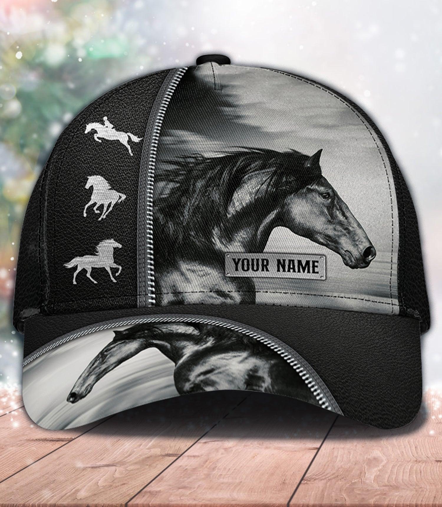 Personalized Horse Classic Cap, Personalized Gift for Horse Lovers Trucker Hats Custom Hats Gifts For Men & Women