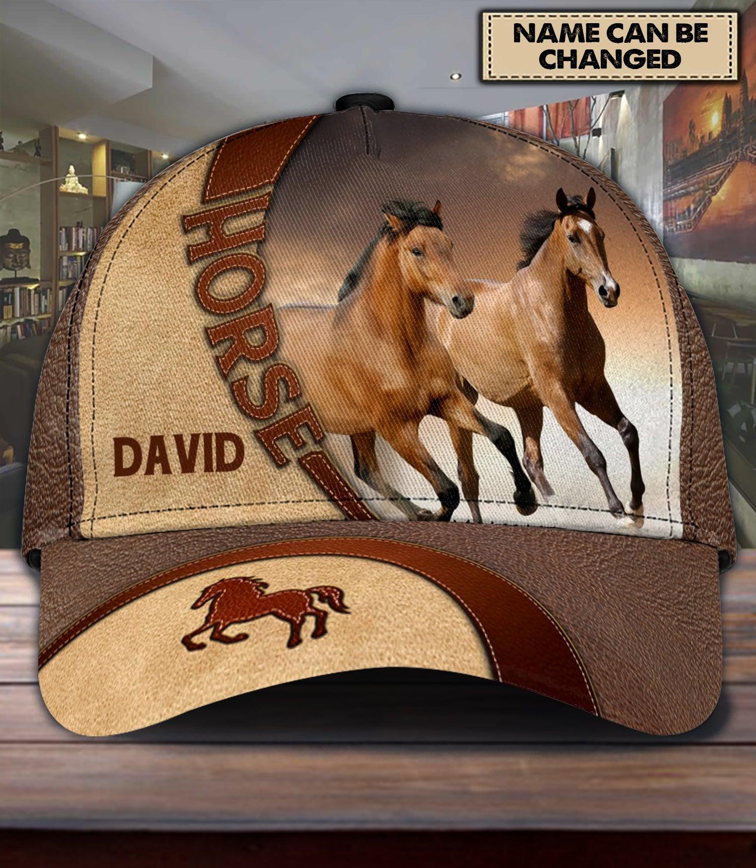 Personalized Horse Classic Cap, Personalized Gift for Horse Lovers Trucker Hats Custom Hats Gifts For Men & Women