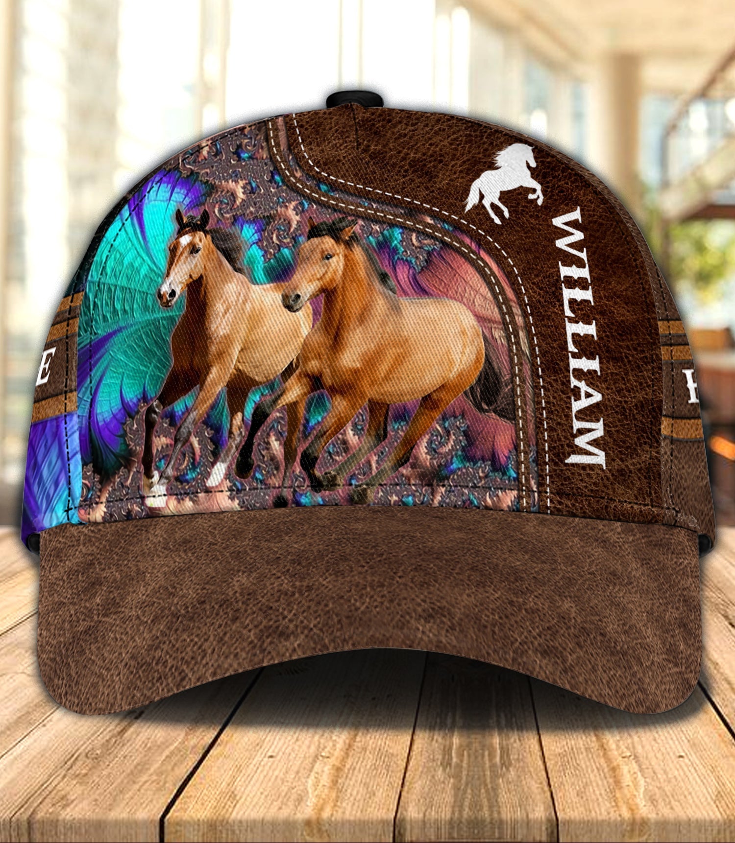 Personalized Horse Classic Cap, Personalized Gift for Horse Lovers Trucker Hats Custom Hats Gifts For Men & Women
