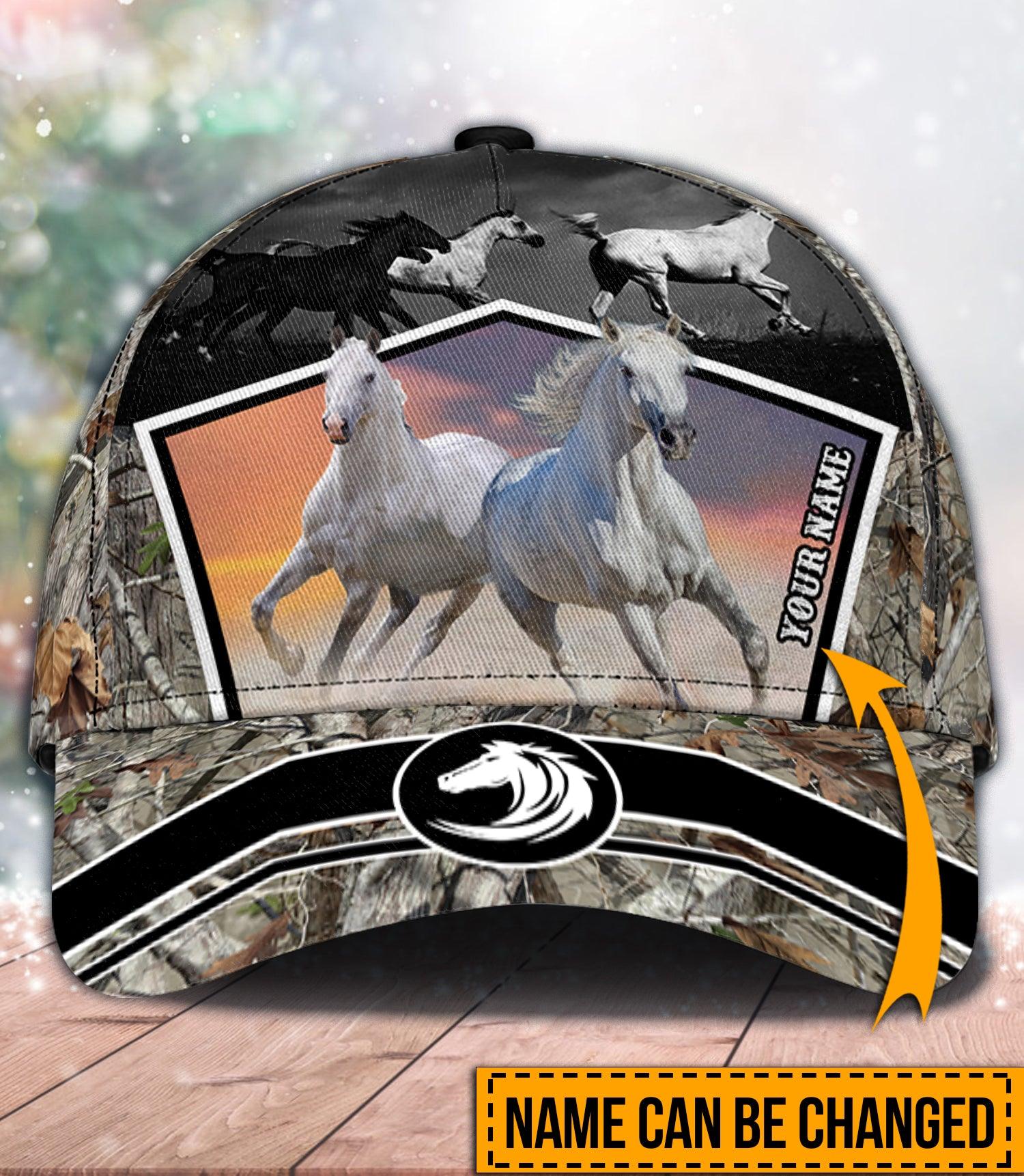 Personalized Horse Classic Cap, Personalized Gift for Horse Lovers Trucker Hats Custom Hats Gifts For Men & Women