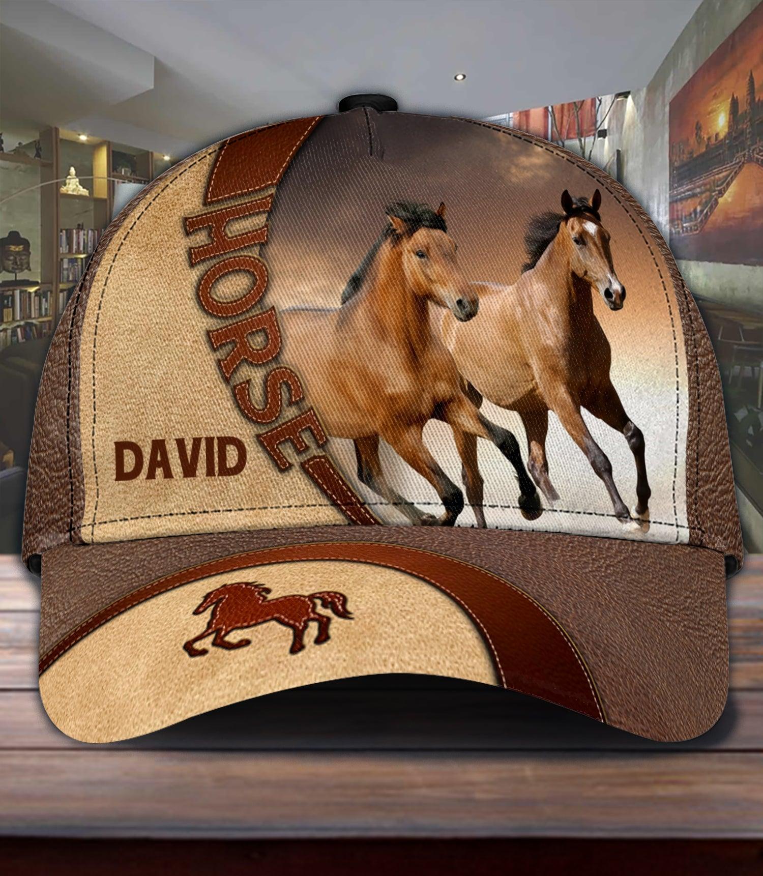 Personalized Horse Classic Cap, Personalized Gift for Horse Lovers Trucker Hats Custom Hats Gifts For Men & Women