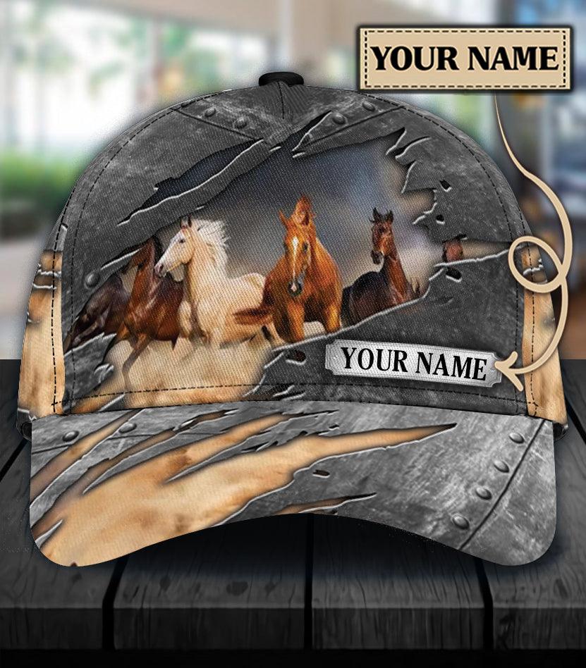 Personalized Horse Classic Cap, Personalized Gift for Horse Lovers Trucker Hats Custom Hats Gifts For Men & Women