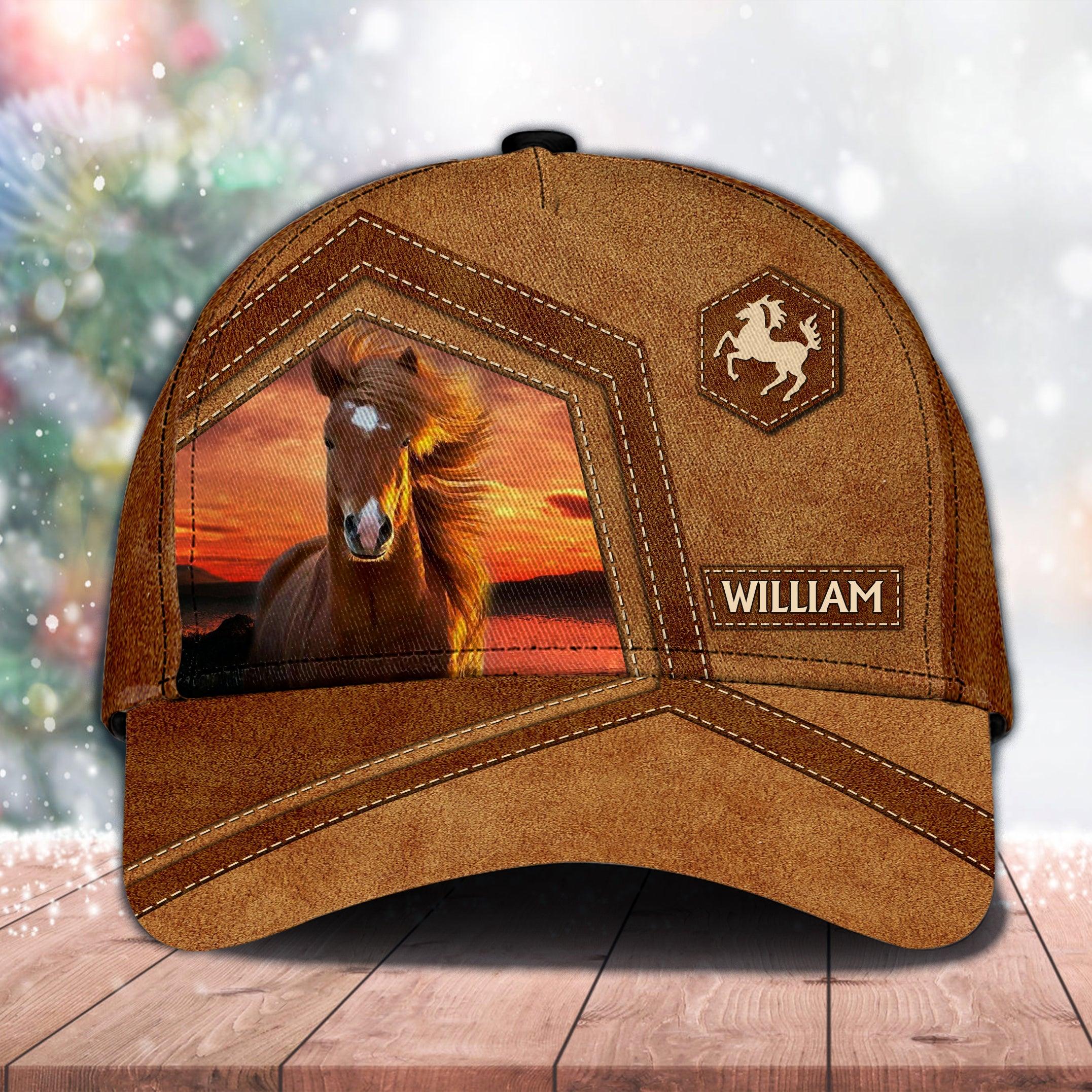 Personalized Horse Classic Cap, Personalized Gift for Horse Lovers Trucker Hats Custom Hats Gifts For Men & Women