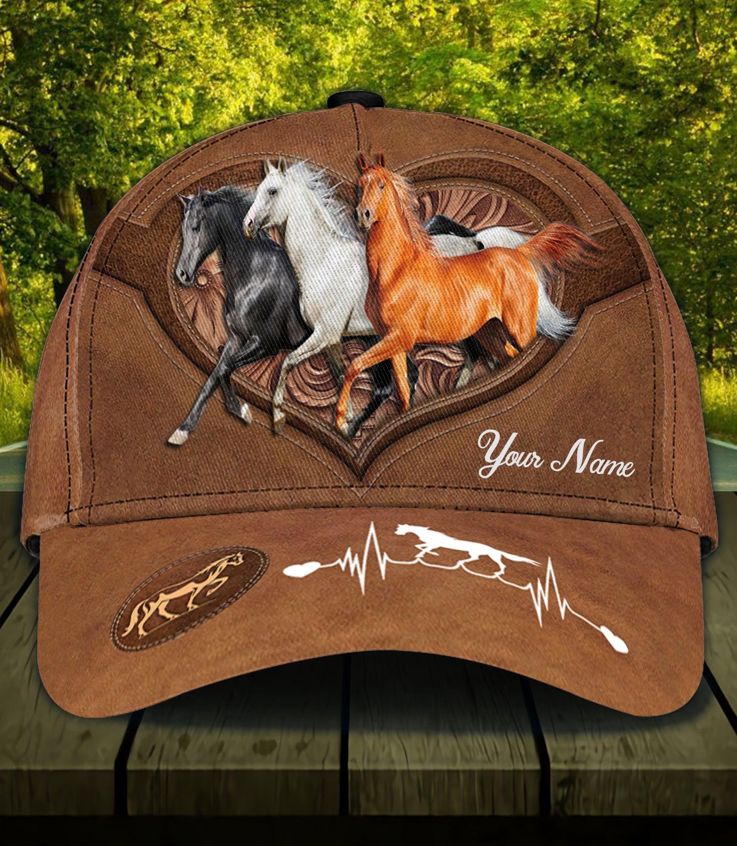 Personalized Horse Classic Cap, Personalized Gift for Horse Lovers Trucker Hats Custom Hats Gifts For Men & Women