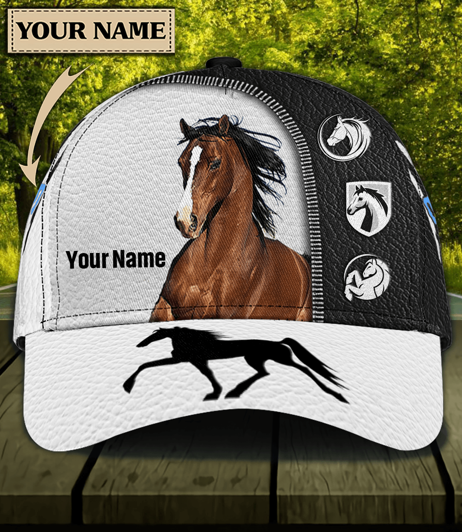 Personalized Horse Classic Cap, Personalized Gift for Horse Lovers Trucker Hats Custom Hats Gifts For Men & Women