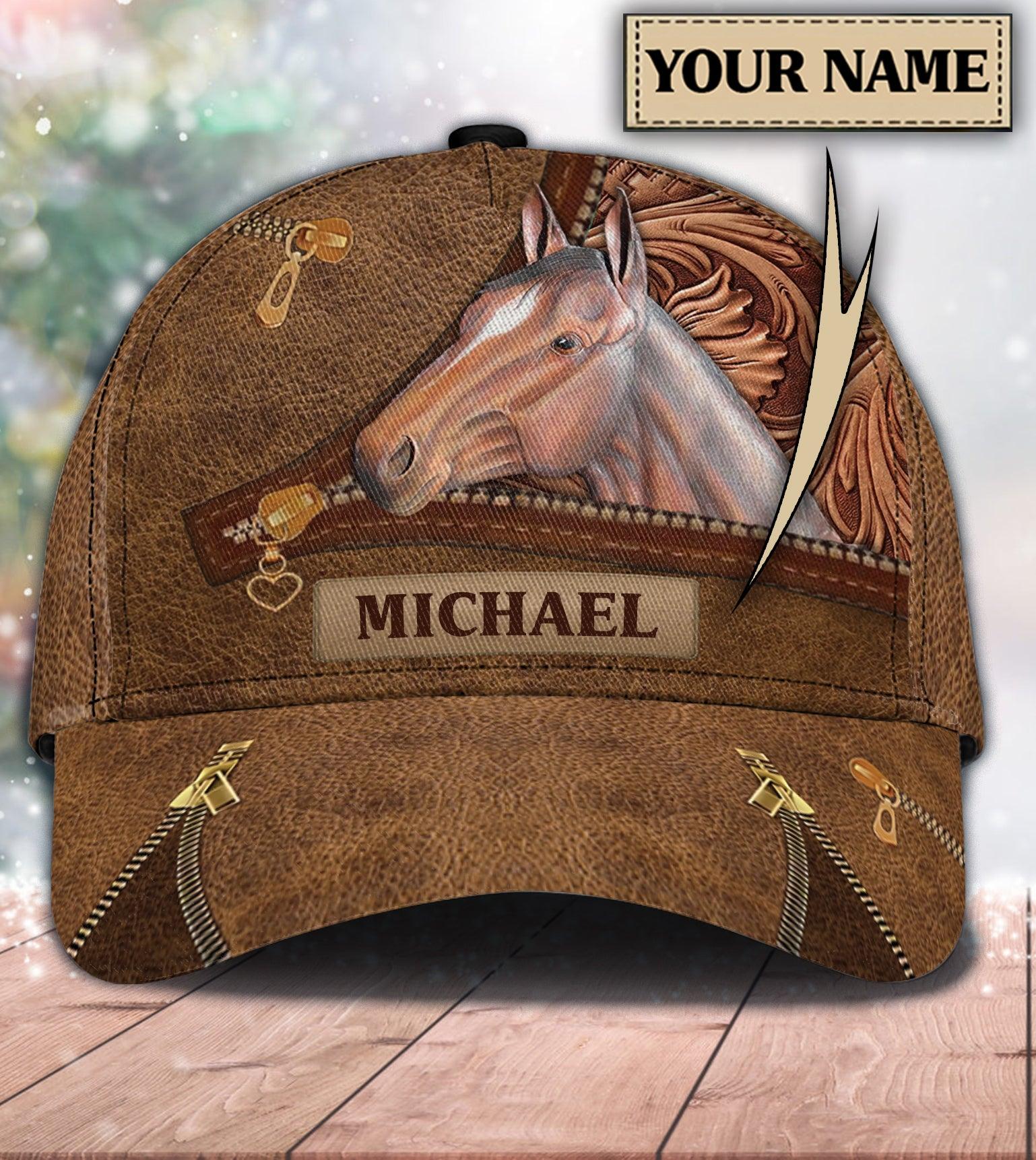 Personalized Horse Classic Cap, Personalized Gift for Horse Lovers Trucker Hats Custom Hats Gifts For Men & Women