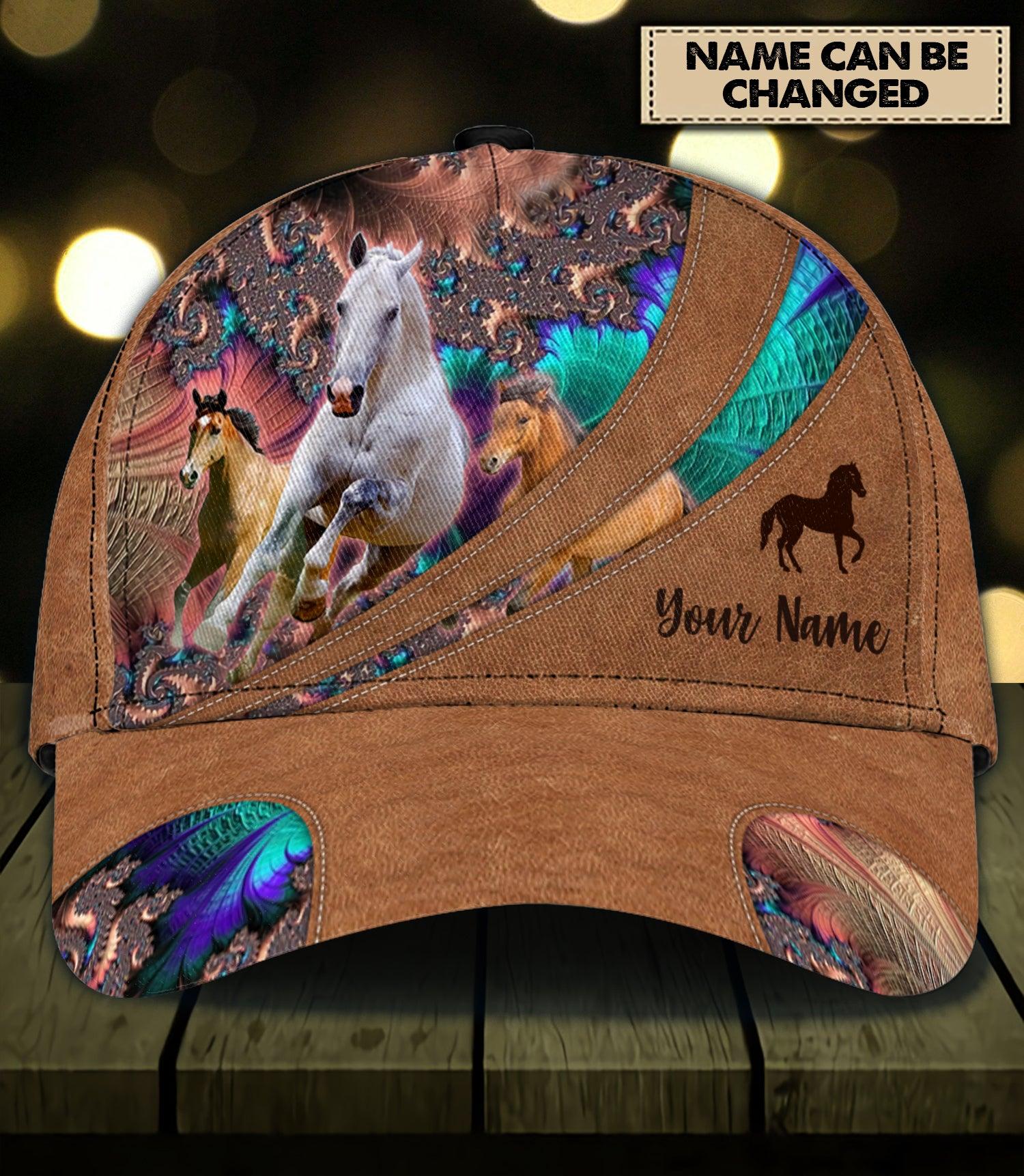 Personalized Horse Classic Cap, Personalized Gift for Horse Lovers Trucker Hats Custom Hats Gifts For Men & Women