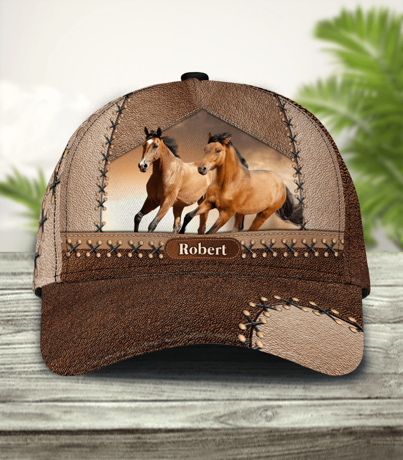 Personalized Horse Classic Cap, Personalized Gift for Horse Lovers Trucker Hats Custom Hats Gifts For Men & Women