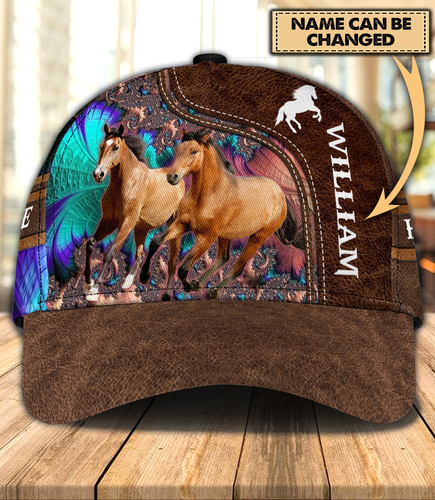 Personalized Horse Classic Cap, Personalized Gift for Horse Lovers Trucker Hats Custom Hats Gifts For Men & Women
