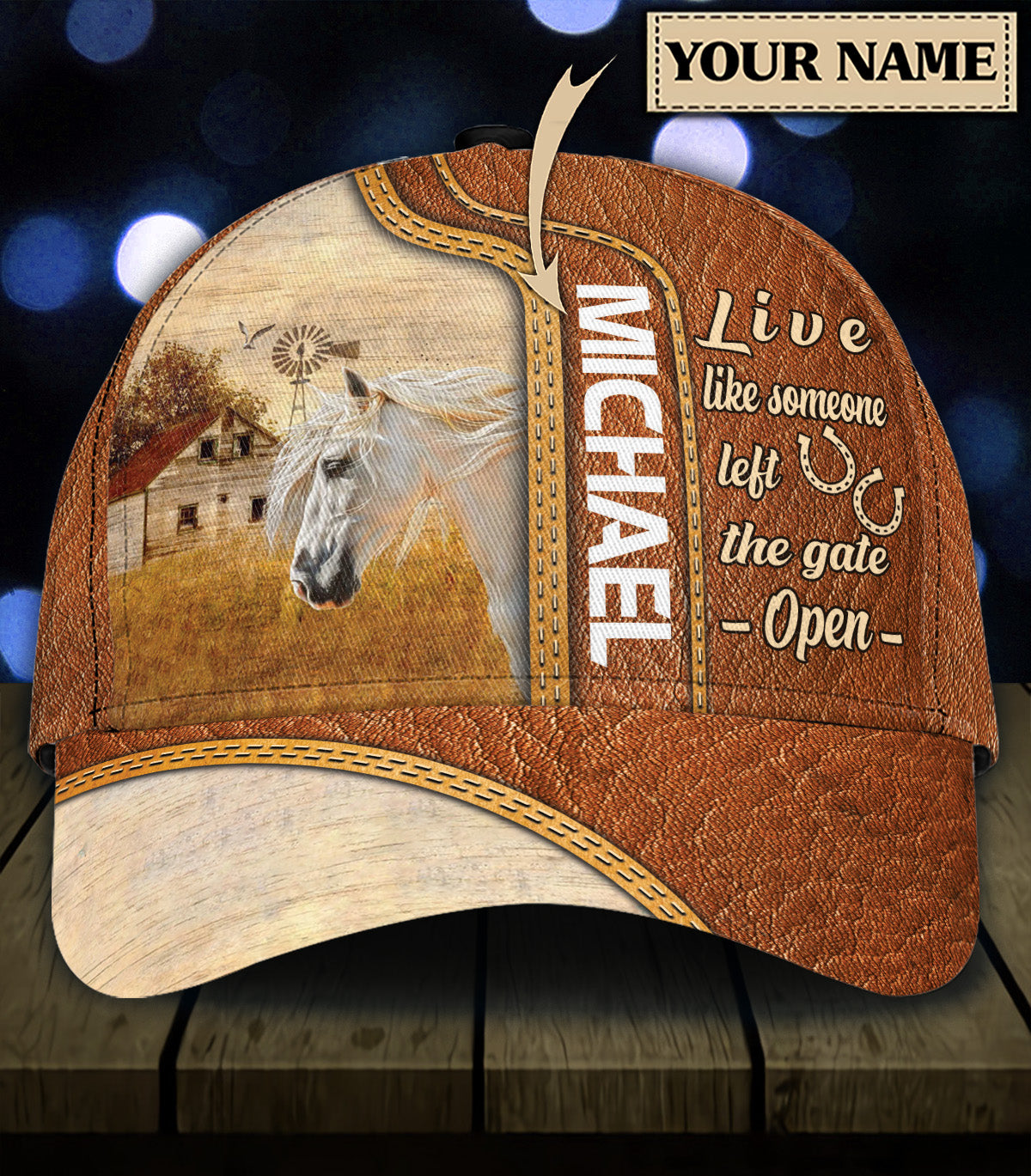 Personalized Horse Classic Cap, Personalized Gift for Horse Lovers Trucker Hats Custom Hats Gifts For Men & Women