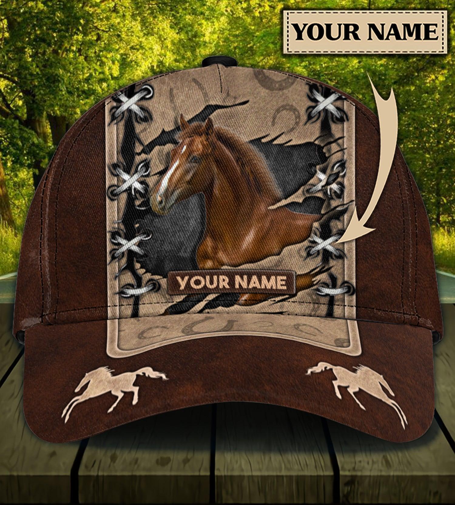 Personalized Horse Classic Cap, Personalized Gift for Horse Lovers Trucker Hats Custom Hats Gifts For Men & Women