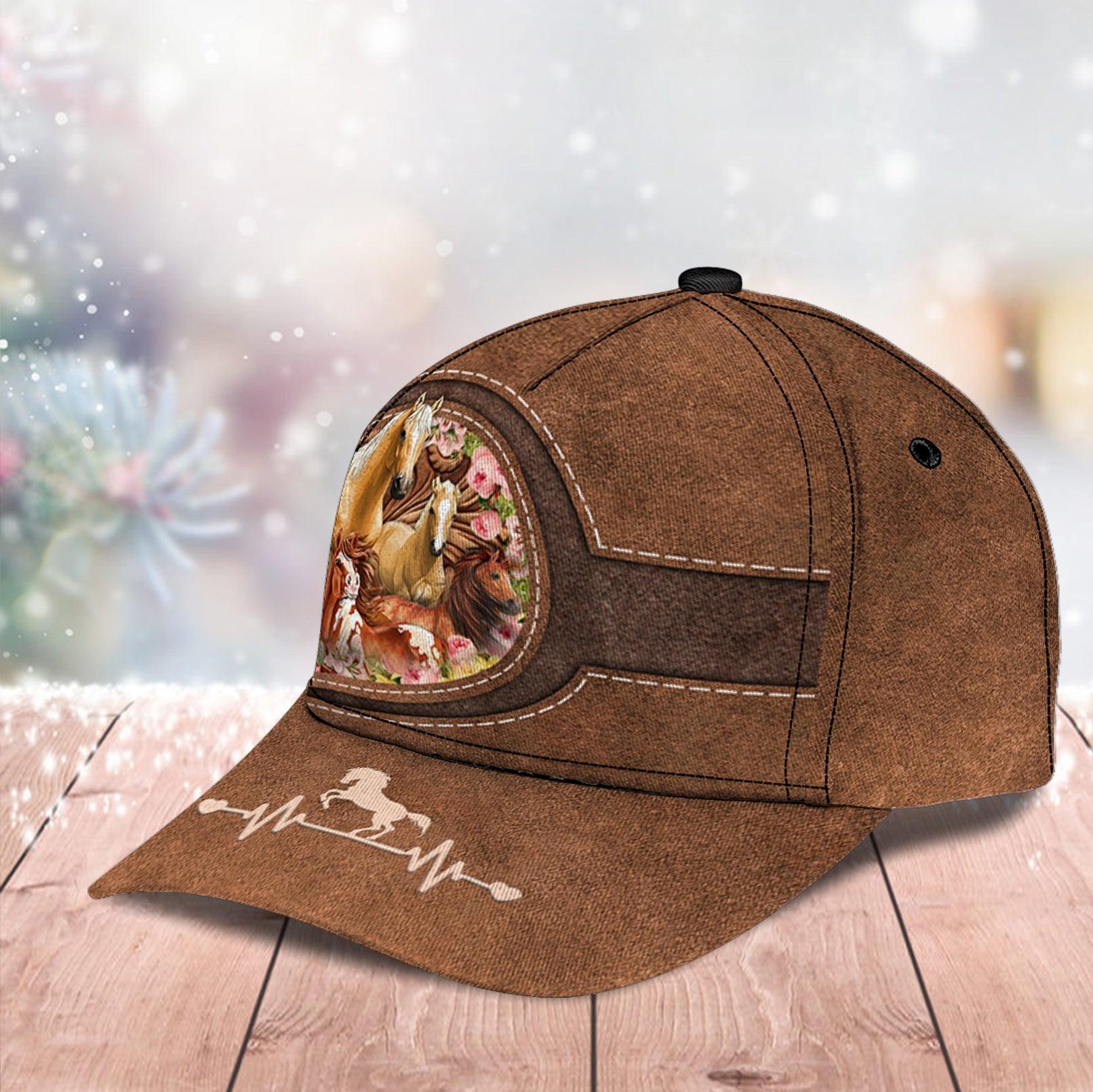Personalized Horse Classic Cap, Personalized Gift for Horse Lovers Trucker Hats Custom Hats Gifts For Men & Women