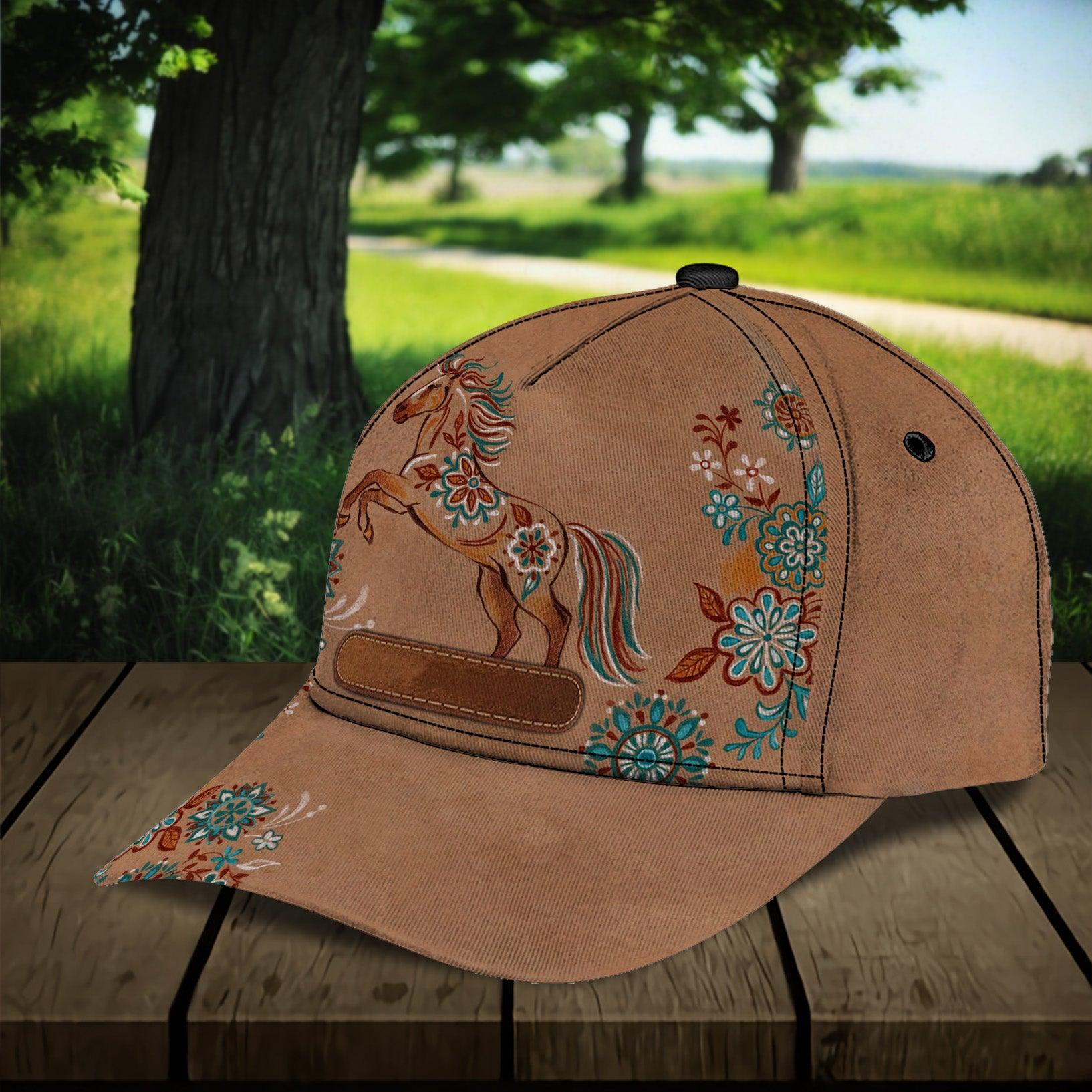 Personalized Horse Classic Cap, Personalized Gift for Horse Lovers Trucker Hats Custom Hats Gifts For Men & Women