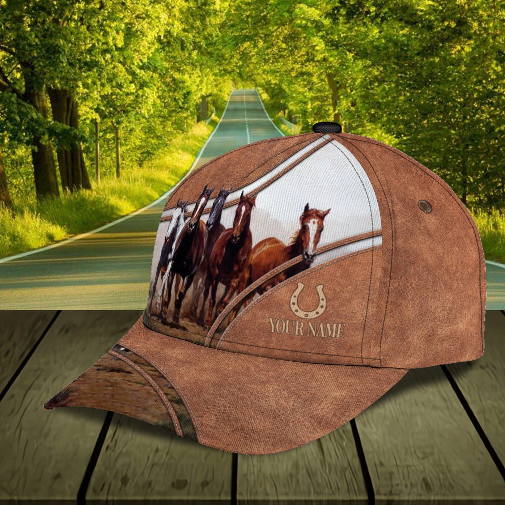 Personalized Horse Classic Cap, Personalized Gift for Horse Lovers Trucker Hats Custom Hats Gifts For Men & Women