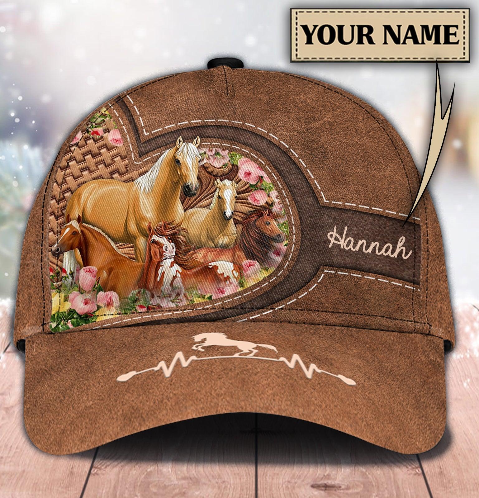 Personalized Horse Classic Cap, Personalized Gift for Horse Lovers Trucker Hats Custom Hats Gifts For Men & Women
