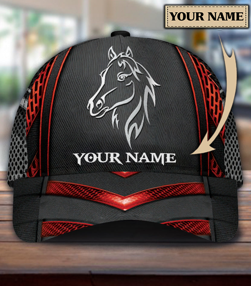 Personalized Horse Classic Cap, Personalized Gift for Horse Lovers Trucker Hats Custom Hats Gifts For Men & Women