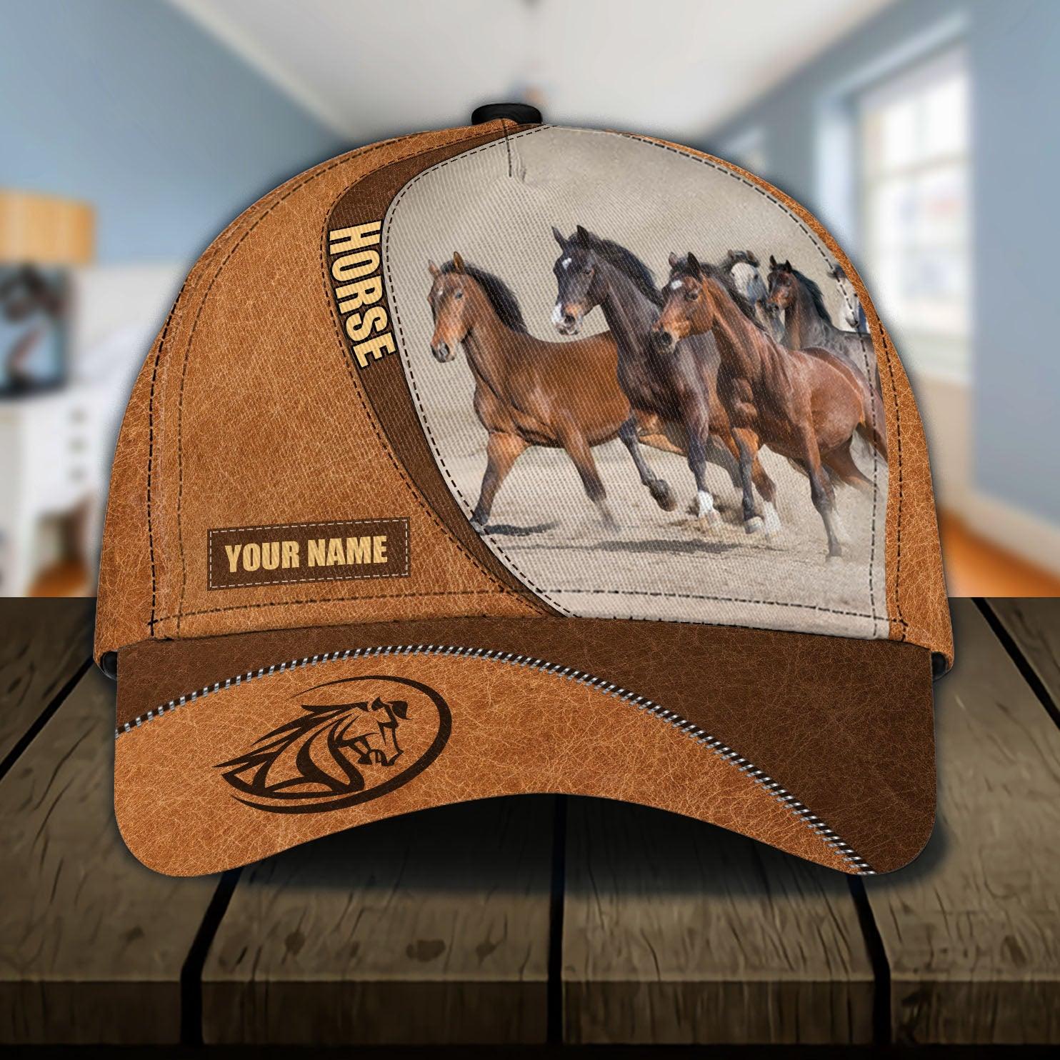 Personalized Horse Classic Cap, Personalized Gift for Horse Lovers Trucker Hats Custom Hats Gifts For Men & Women