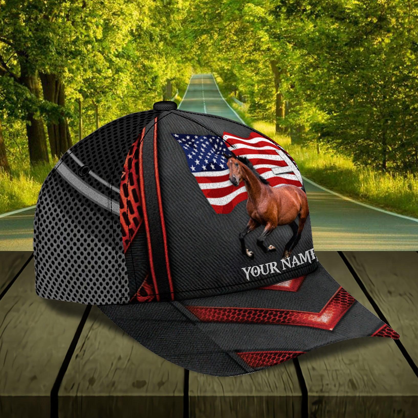 Personalized Horse Classic Cap, Personalized Gift for Horse Lovers Trucker Hats Custom Hats Gifts For Men & Women