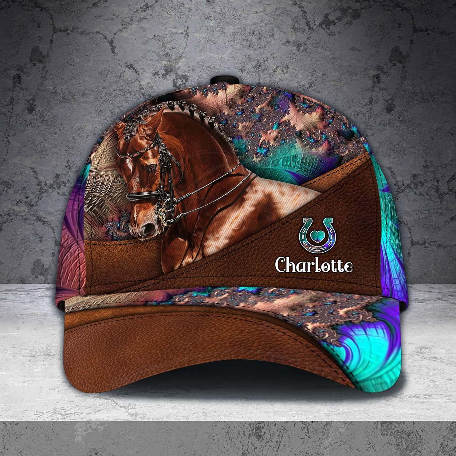 Personalized Horse Classic Cap, Personalized Gift for Horse Lovers Trucker Hats Custom Hats Gifts For Men & Women