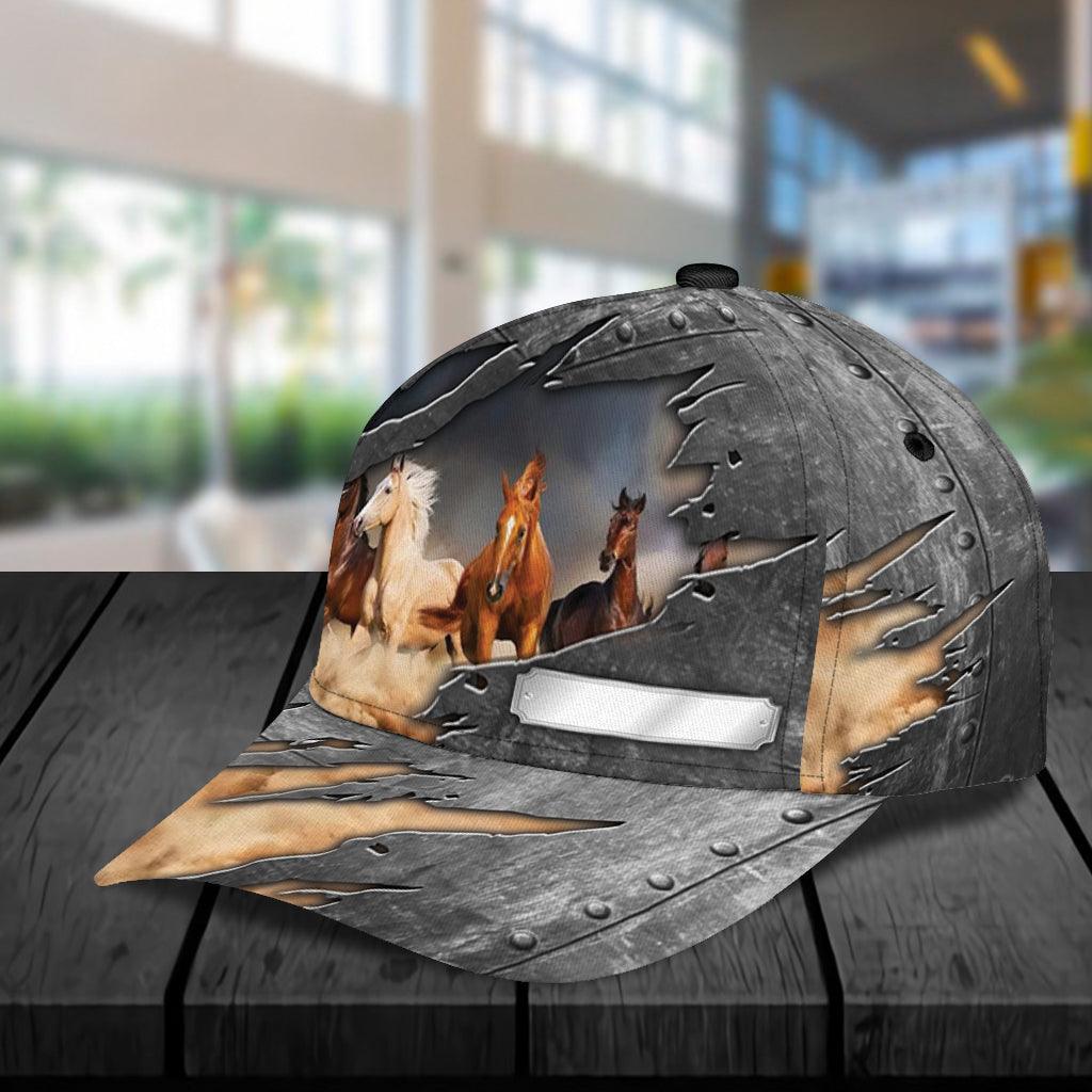 Personalized Horse Classic Cap, Personalized Gift for Horse Lovers Trucker Hats Custom Hats Gifts For Men & Women