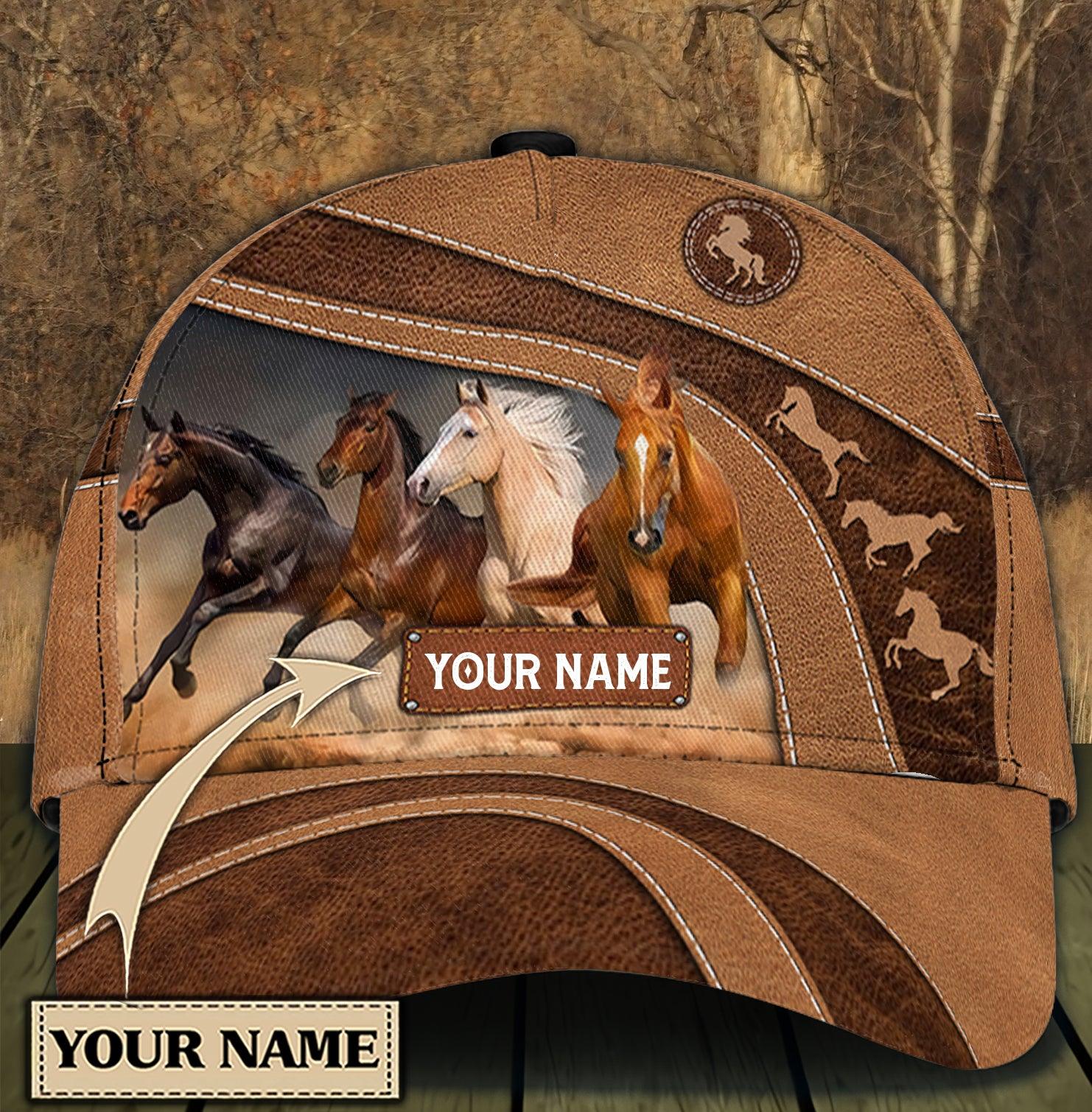 Personalized Horse Classic Cap, Personalized Gift for Horse Lovers Trucker Hats Custom Hats Gifts For Men & Women