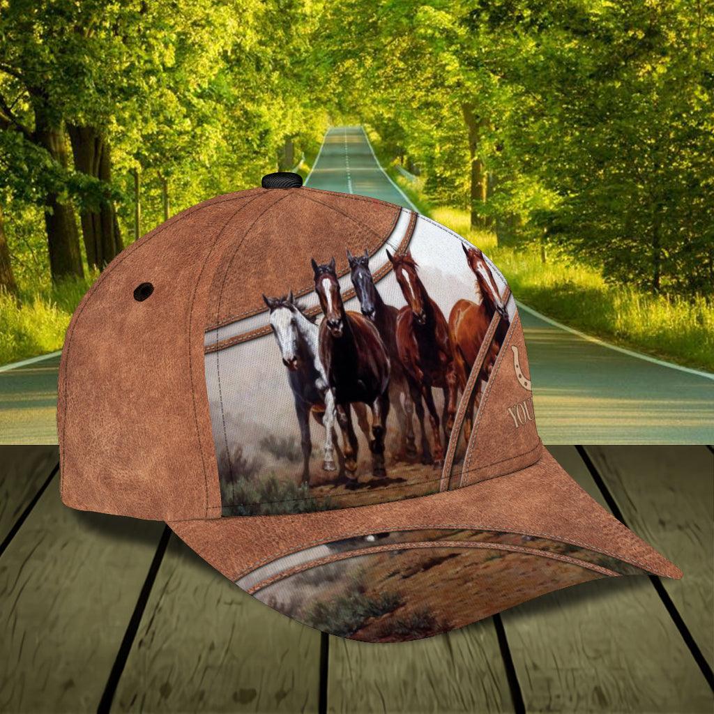 Personalized Horse Classic Cap, Personalized Gift for Horse Lovers Trucker Hats Custom Hats Gifts For Men & Women