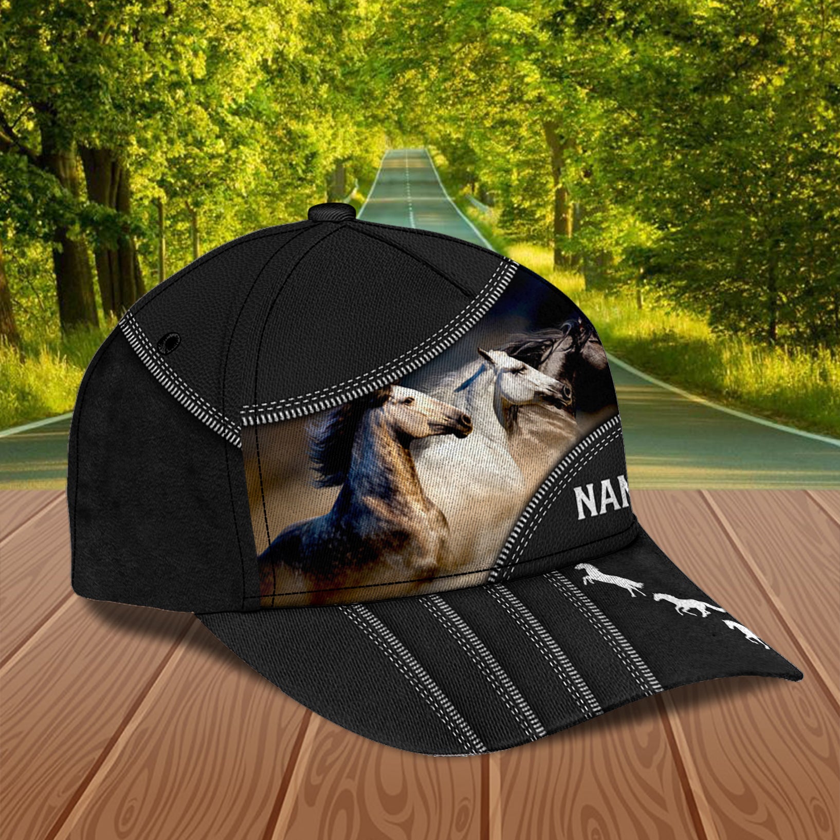 Personalized Horse Classic Cap, Personalized Gift for Horse Lovers Trucker Hats Custom Hats Gifts For Men & Women