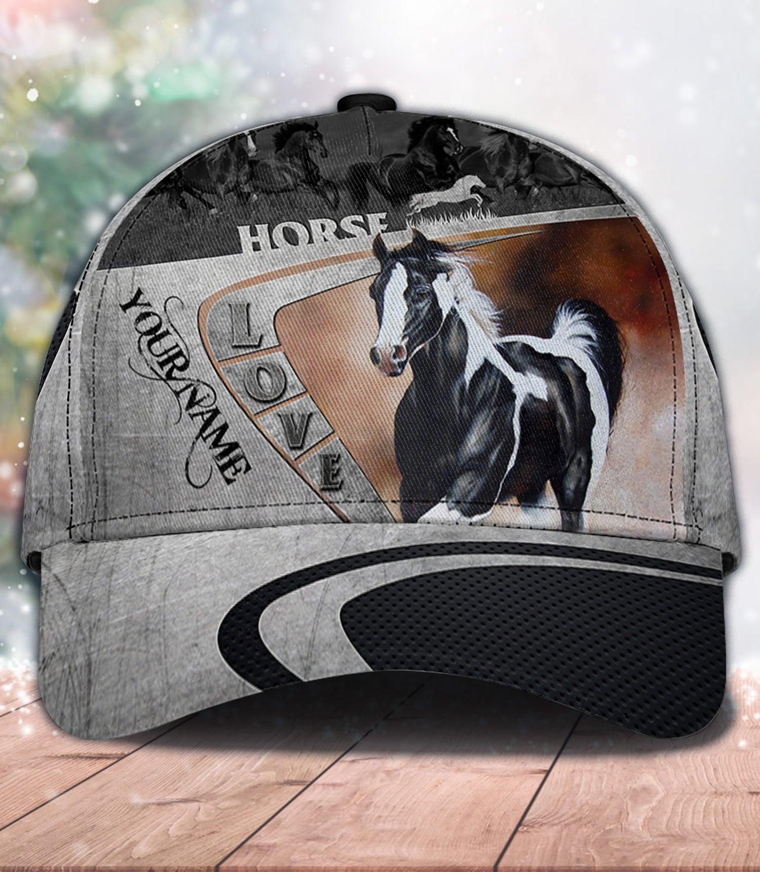 Personalized Horse Classic Cap, Personalized Gift for Horse Lovers Trucker Hats Custom Hats Gifts For Men & Women