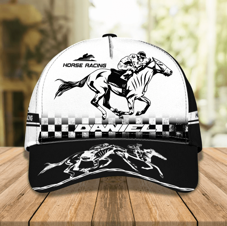 Personalized Horse Racing Classic Cap, Custom Name Hat for Men Women Trucker Hats Custom Hats Gifts For Men & Women